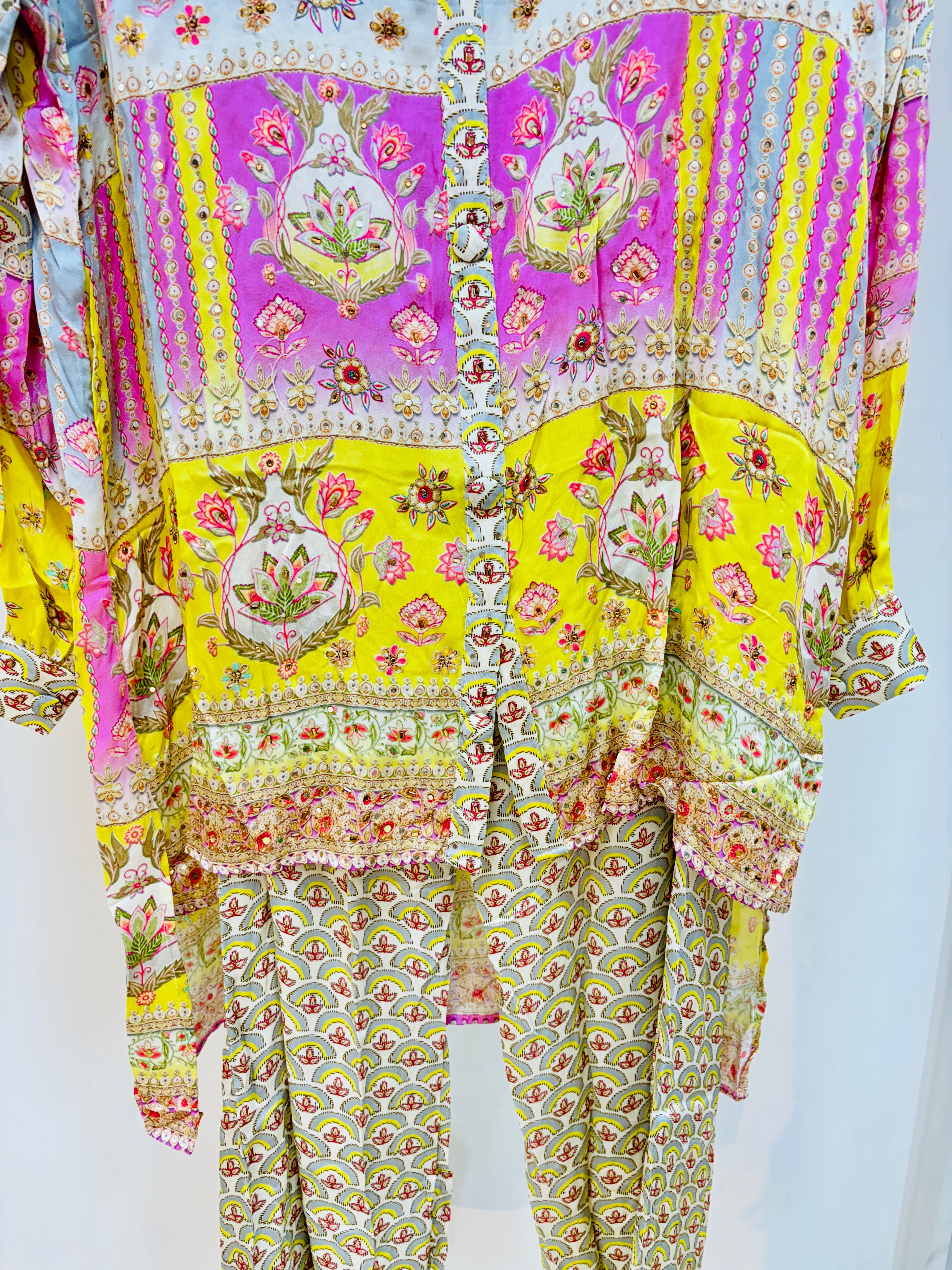 Yellow & Pink Digital Print Co-Ord Set