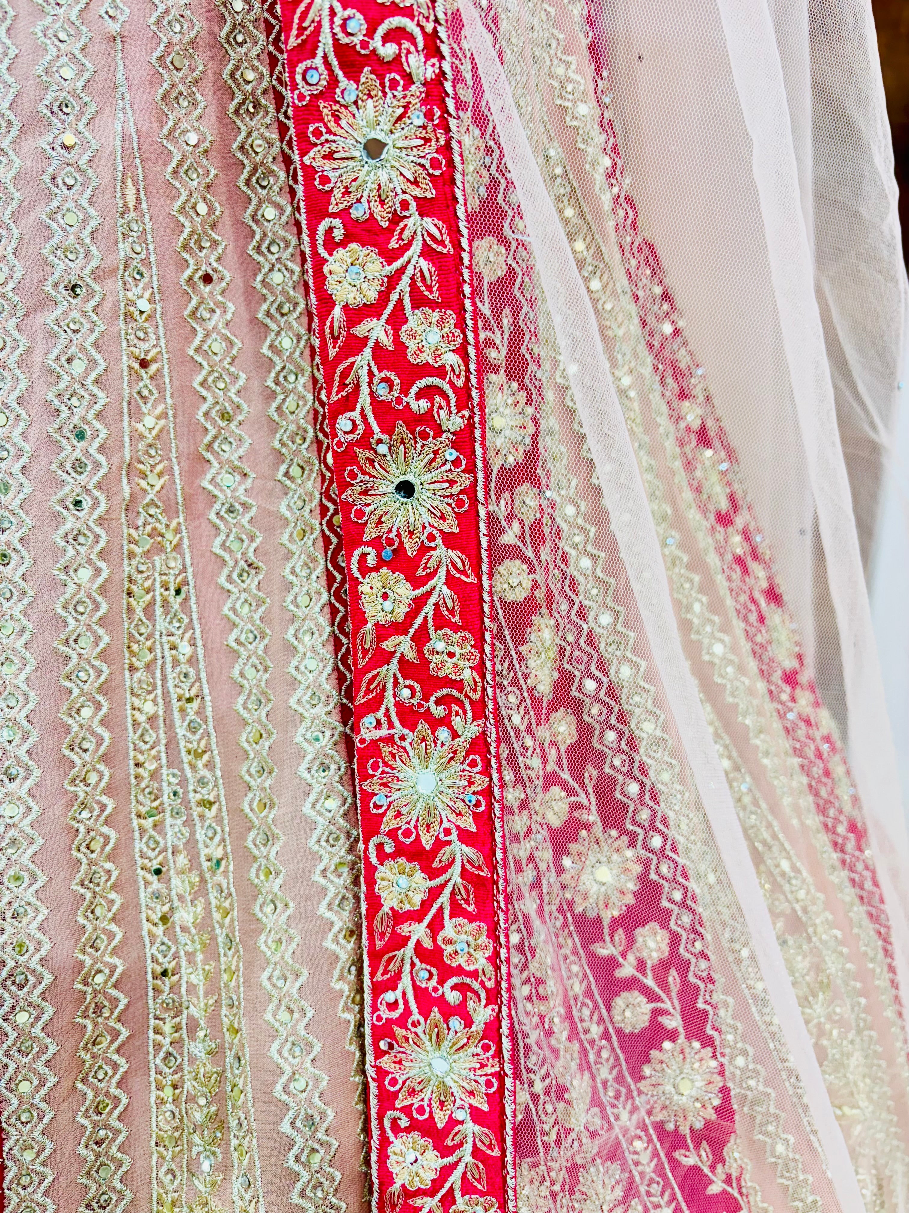 Pink Embroidered Festive Designer Lehenga