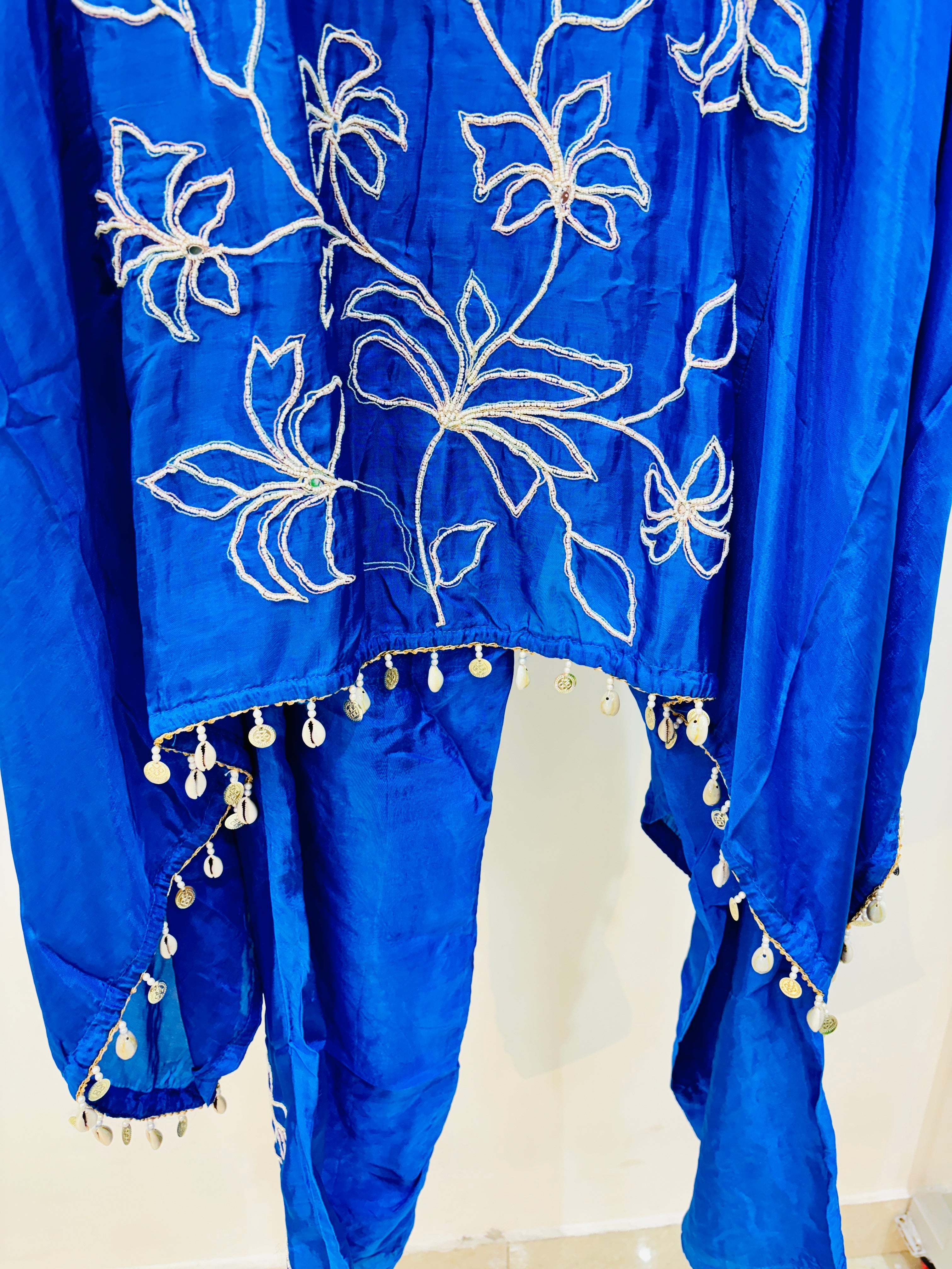 Blue Silk Designer Co-Ord Set