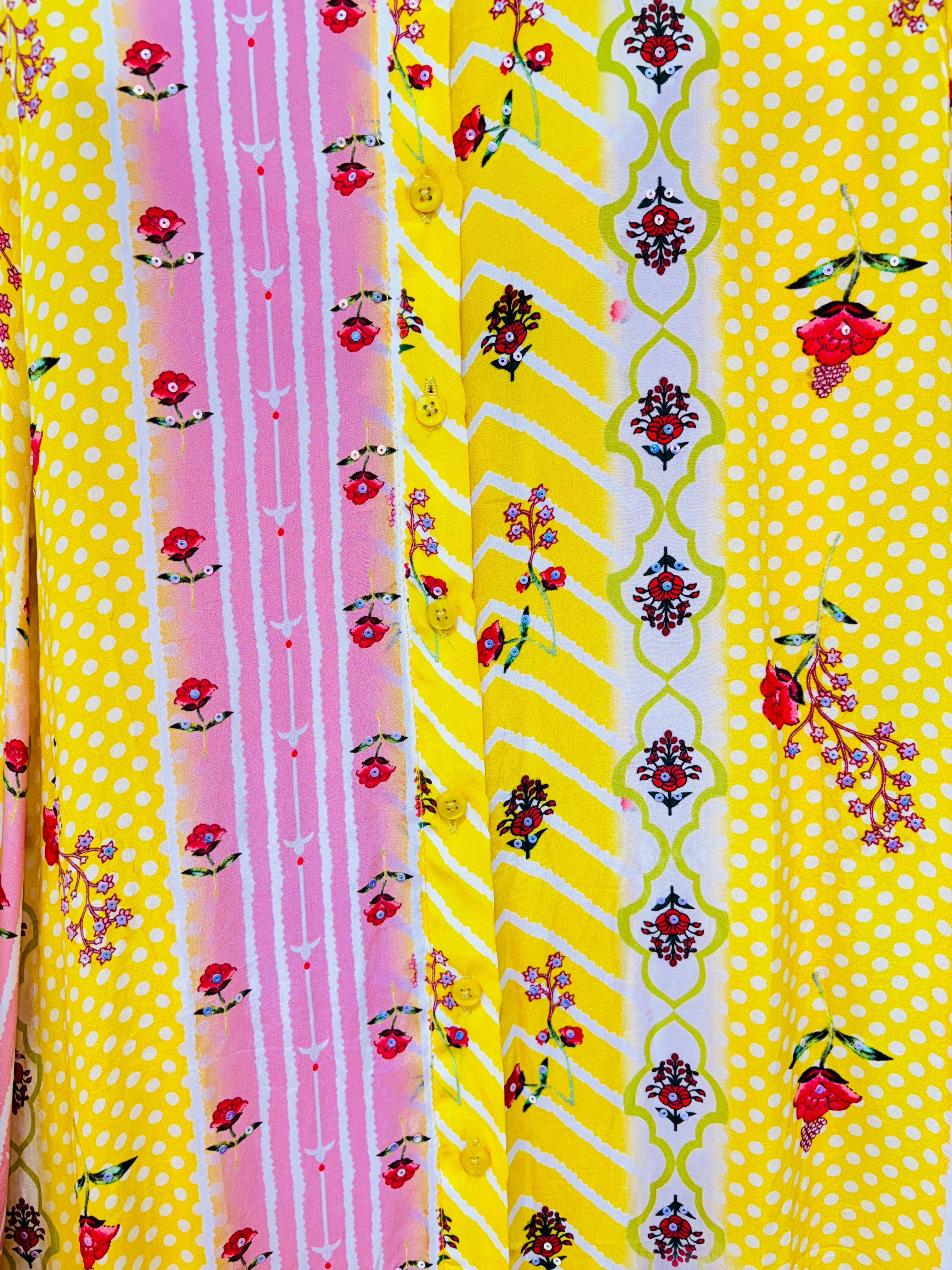 Yellow & Pink Digital Print Designer Co-Ord Set