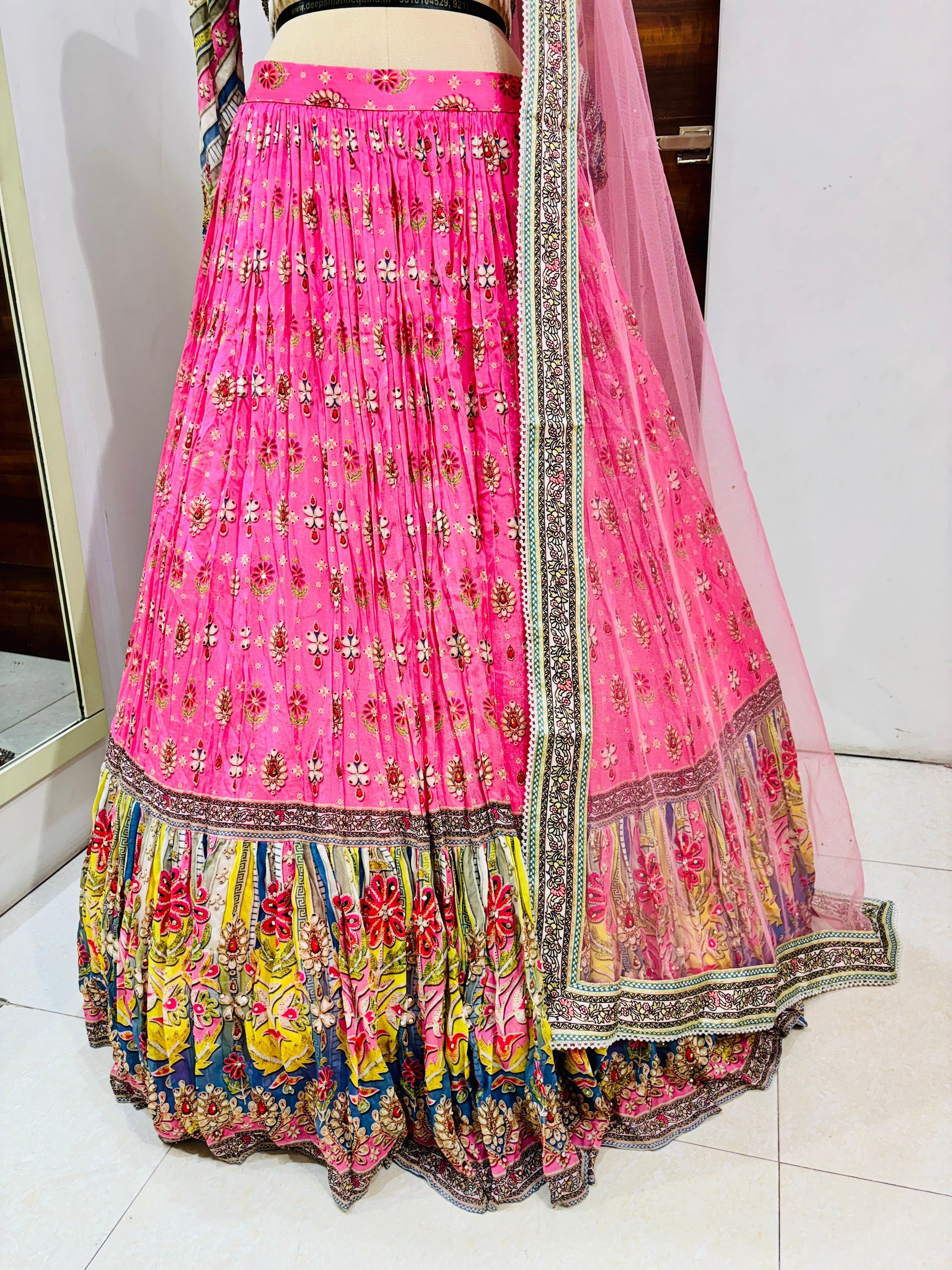 Light Pink Digital Print Designer Lehenga