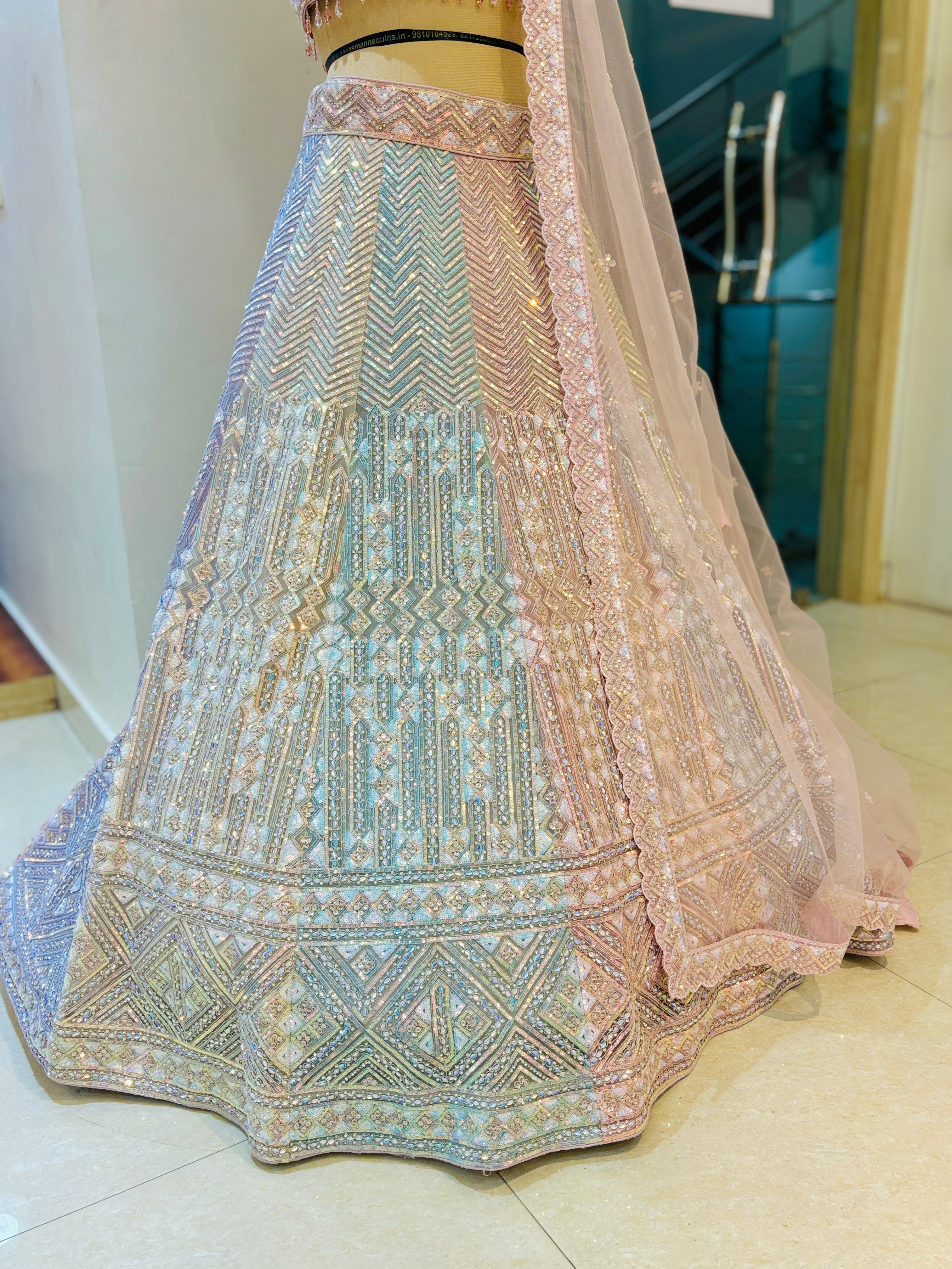 Multicolor Heavy Work Designer Lehenga