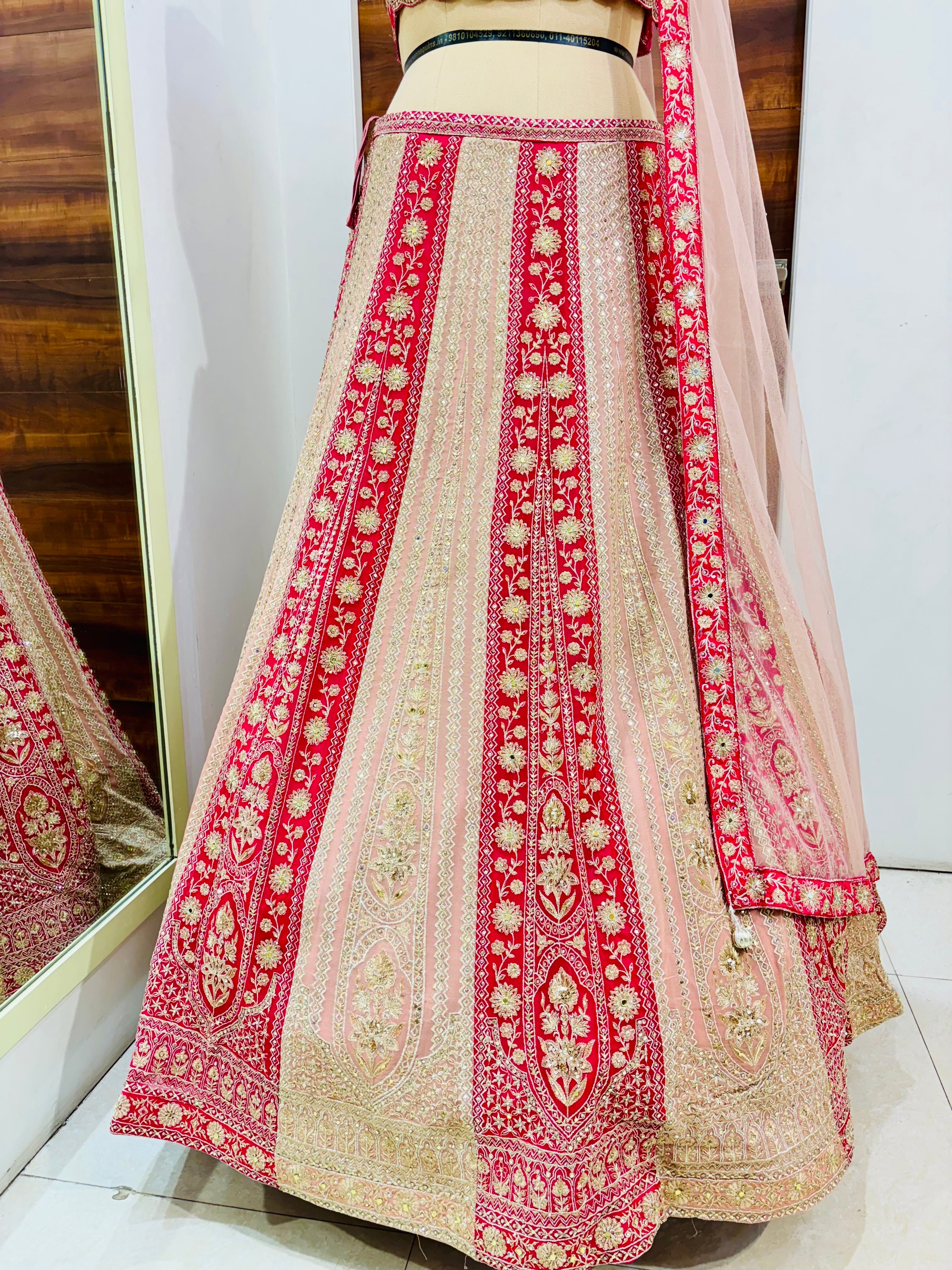 Pink Embroidered Festive Designer Lehenga