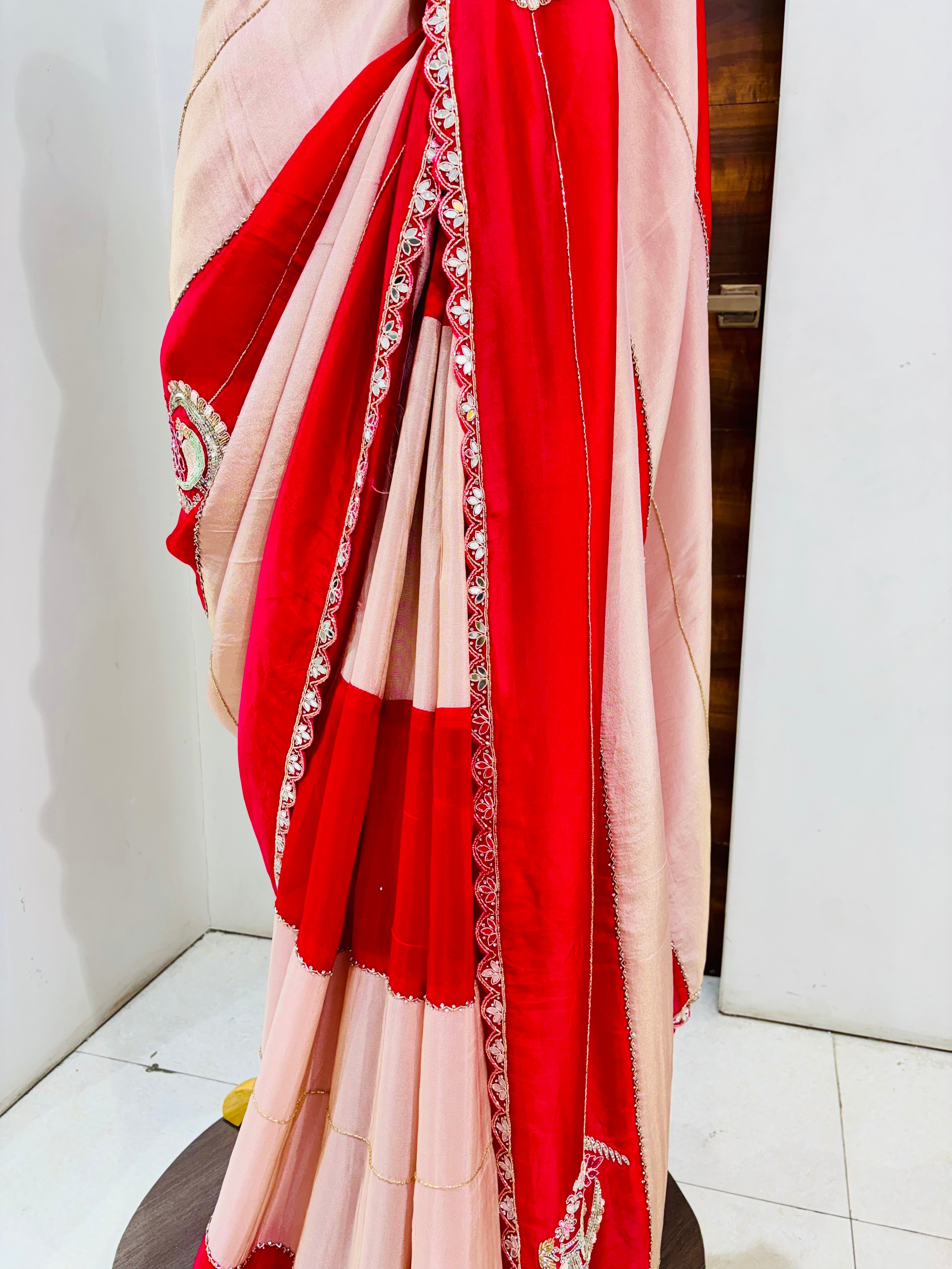 Pink Silk Designer Saree