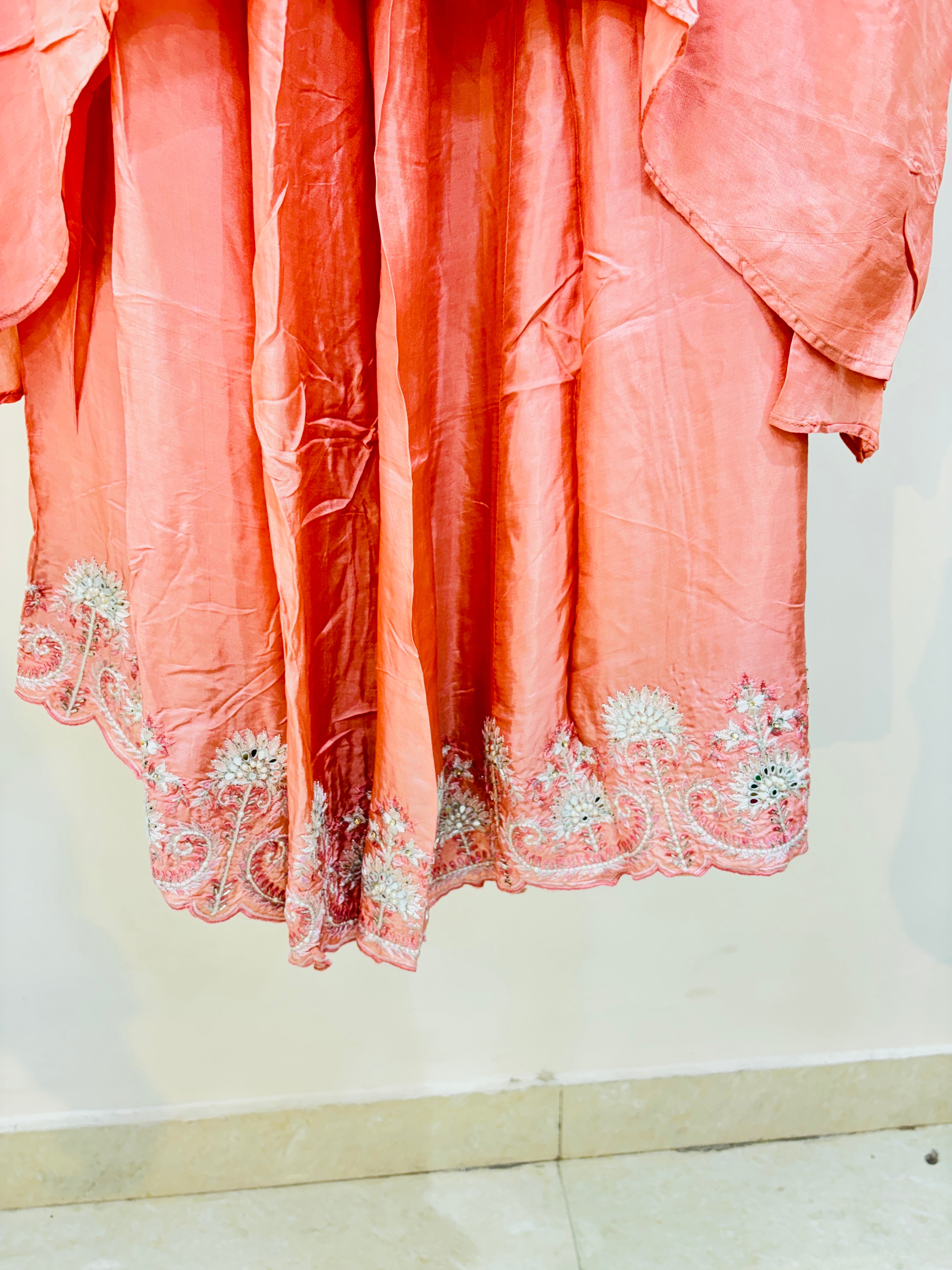 Peach Silk Designer Co-Ord Set