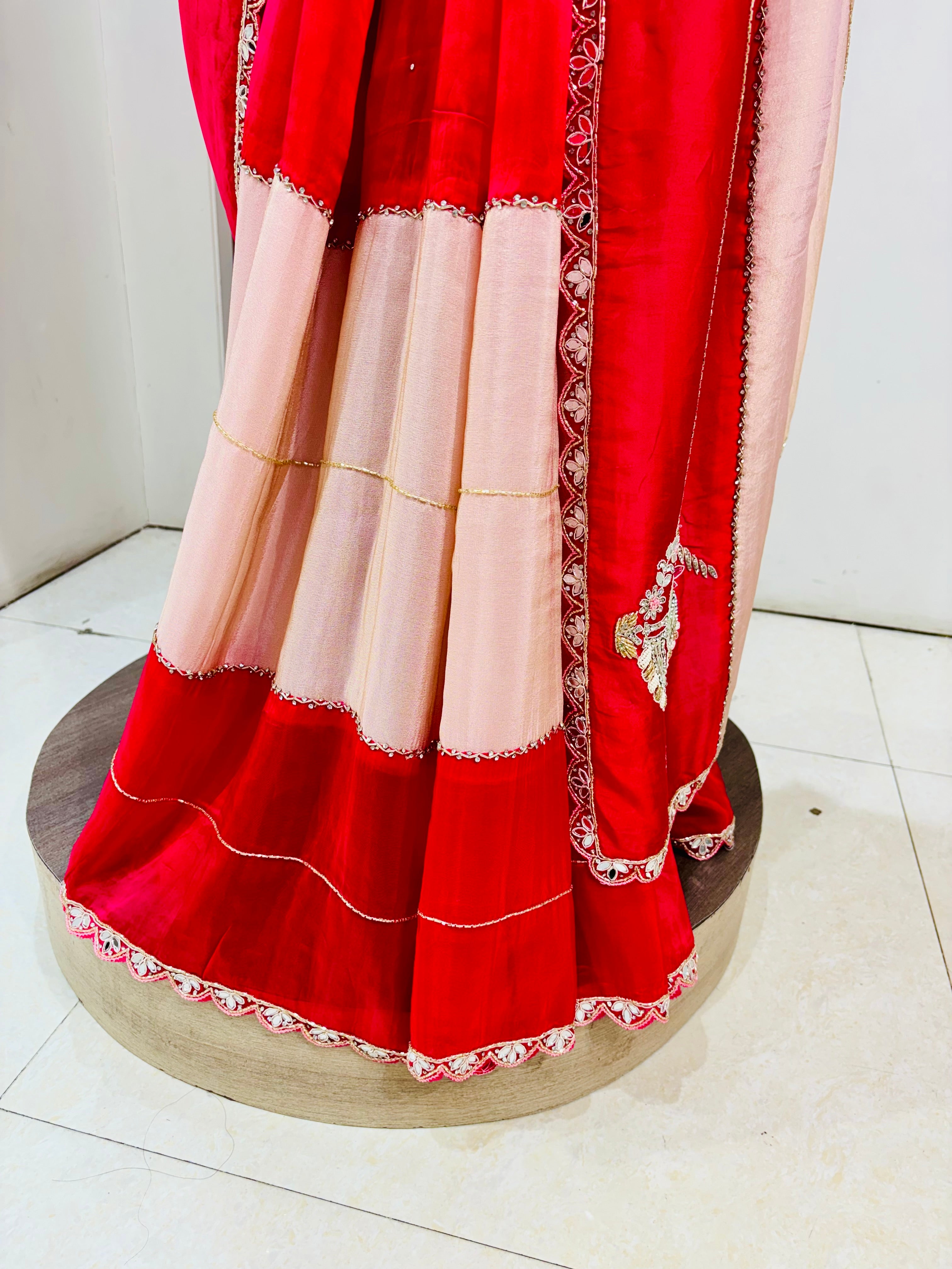 Pink Silk Designer Saree