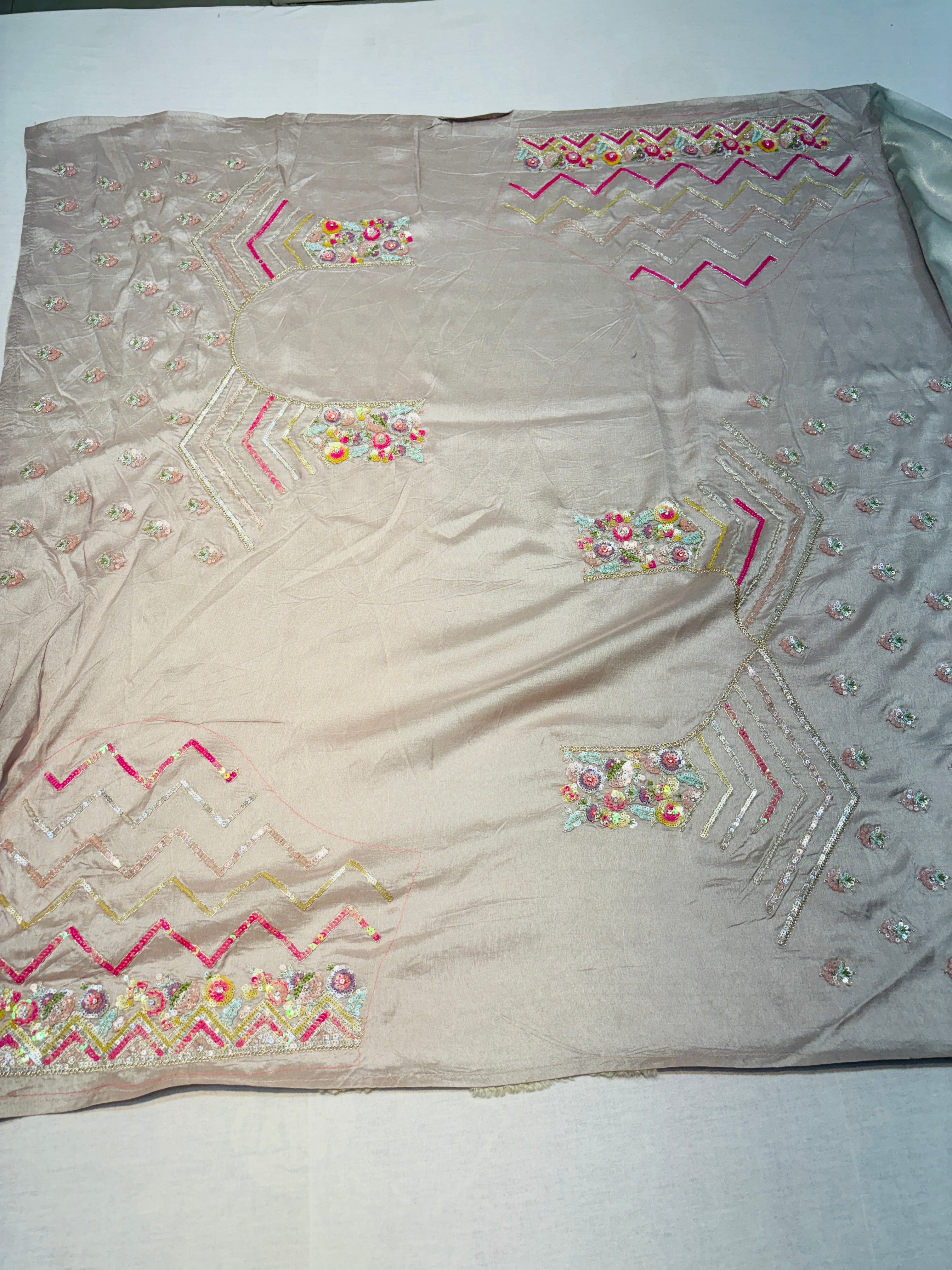 Off White Tissue Designer Saree