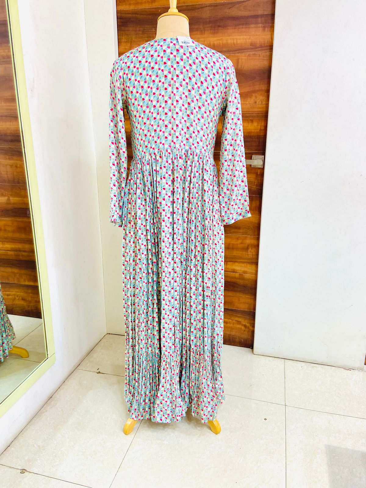 Light Blue Printed Muslin Gown