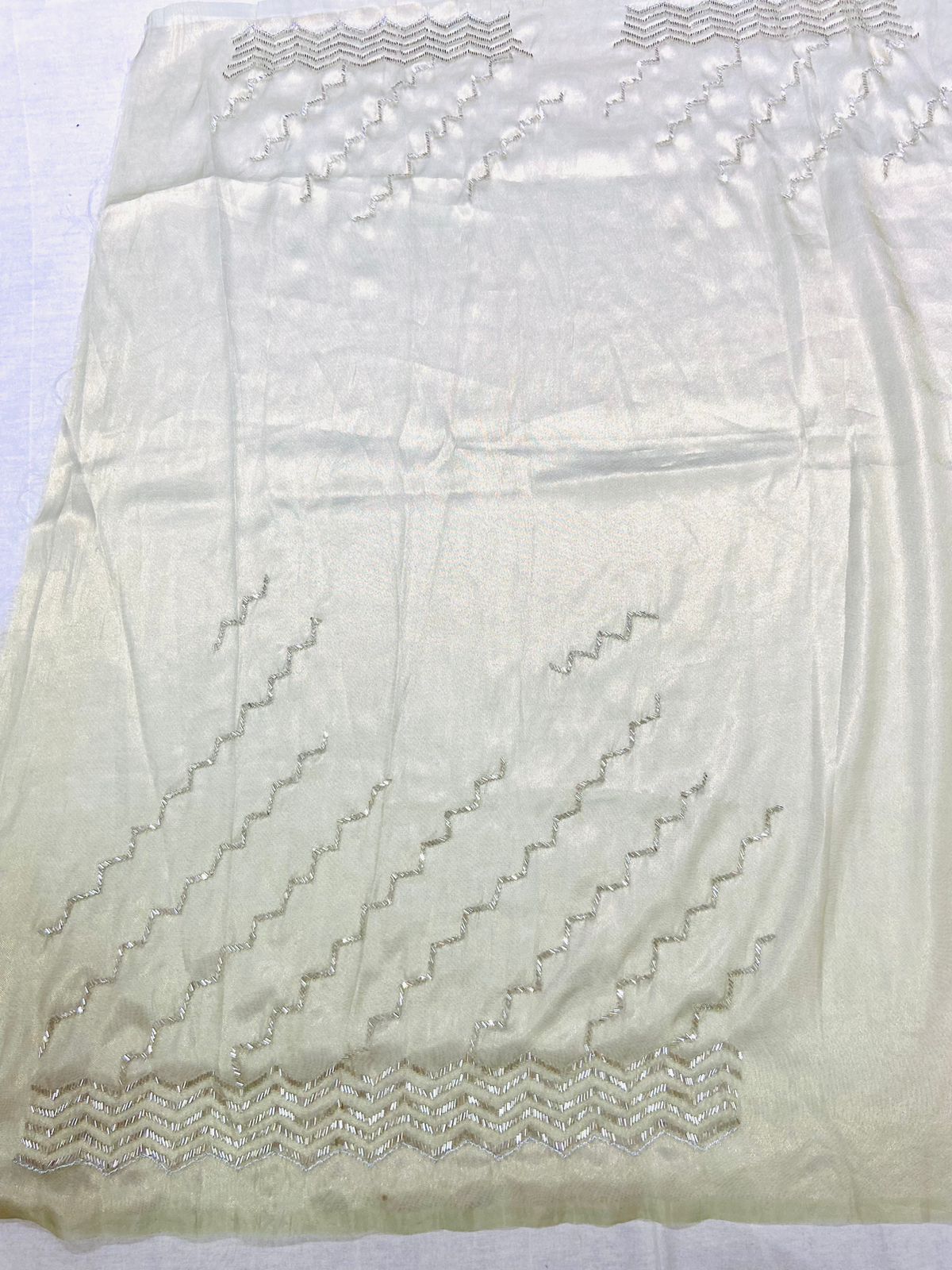 Mint Green Tissue Organza Cutdana Saree