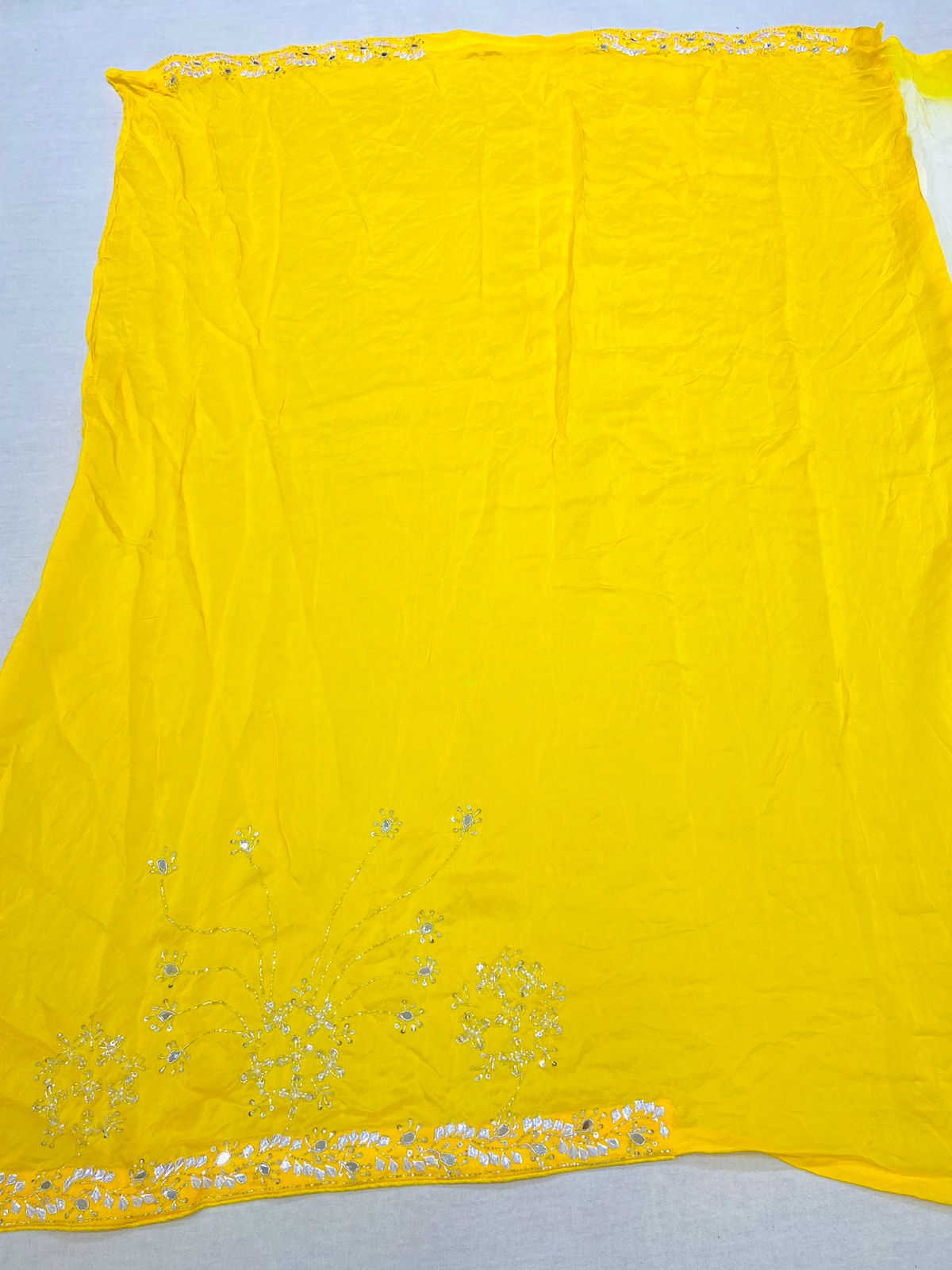 Yellow Shaded Silk Designer Saree