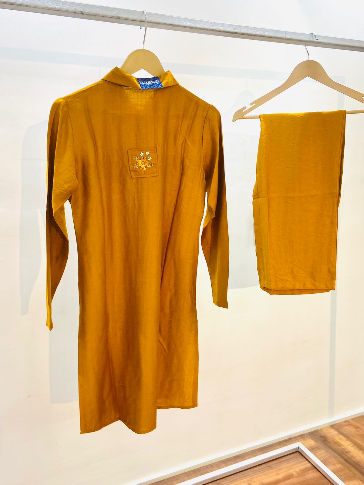 Mustard Raw Silk Co-Ord Set