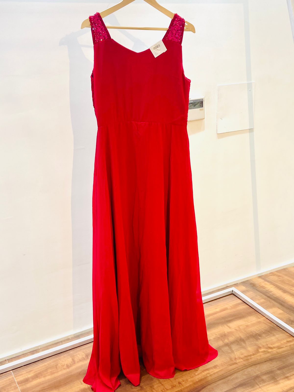 Red Silk Designer Gown