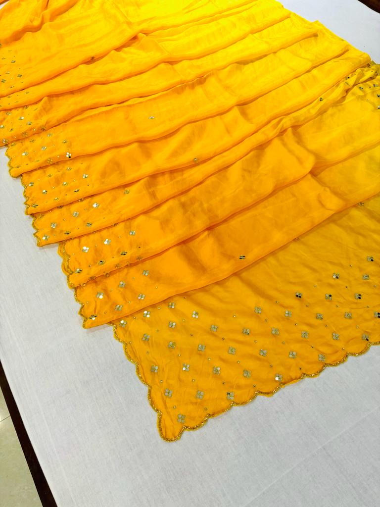 Yellow Designer Silk Saree