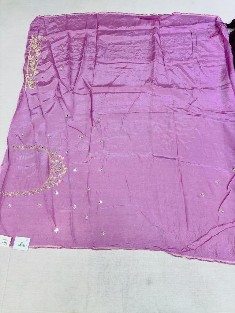 Purple Satin Silk Designer Saree