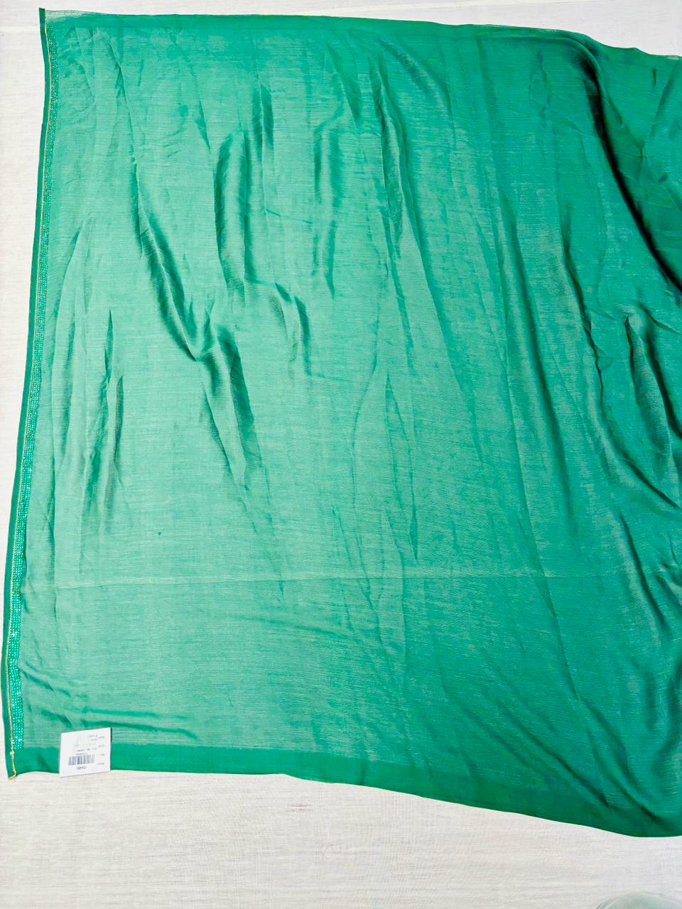 Dark Green Satin Organza Saree