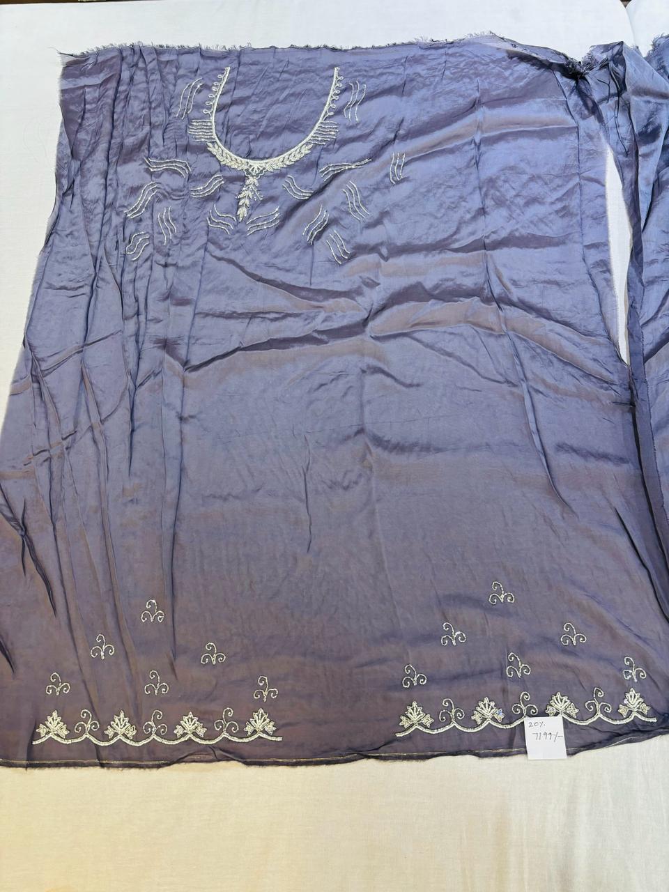 Grey Tissue Silk Designer Saree