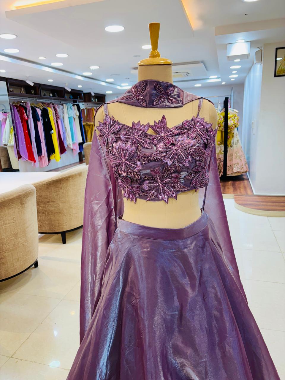 Mauve Tissue designer Lehenga