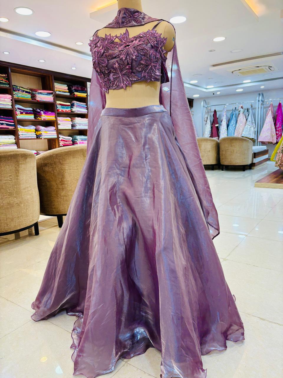 Mauve Tissue designer Lehenga