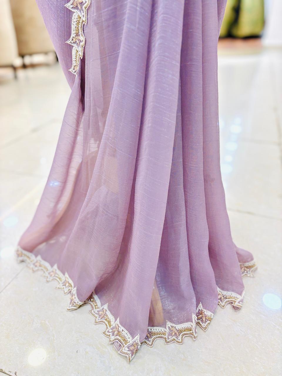 Lilac Silk Festive Saree