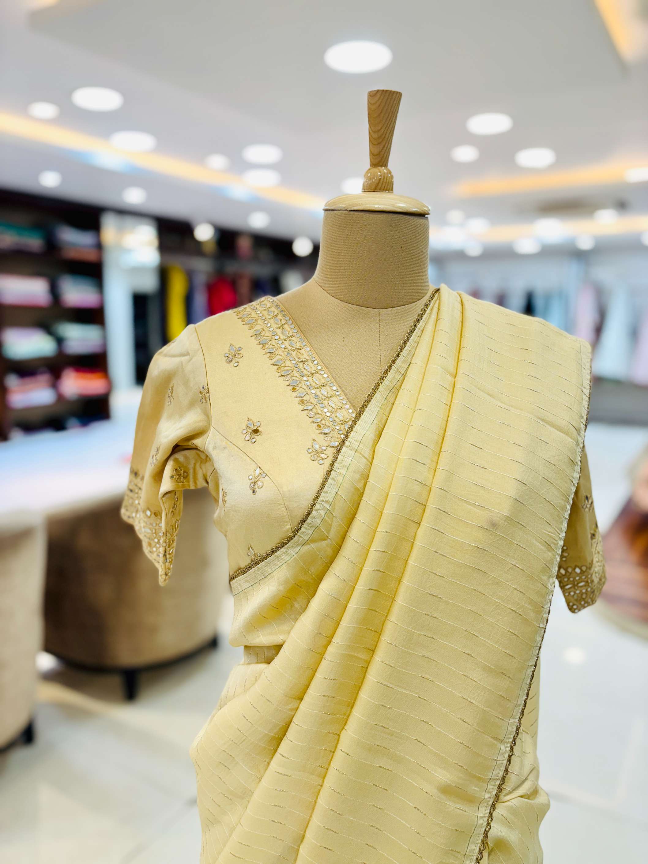 Light Brown Silk Saree WIth Readymade Blouse