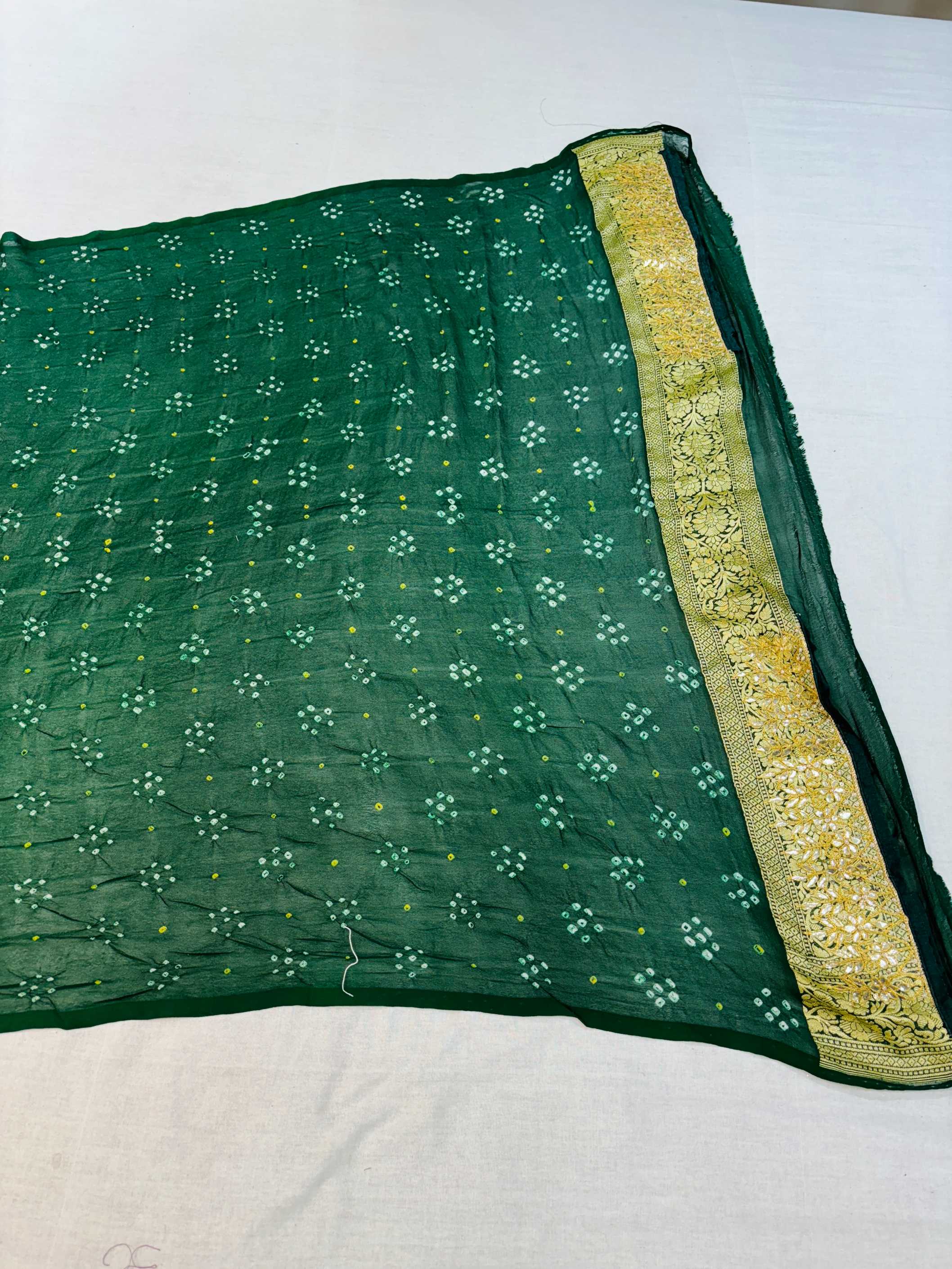 Green Pure Banarasi Gotta Bandhej Saree