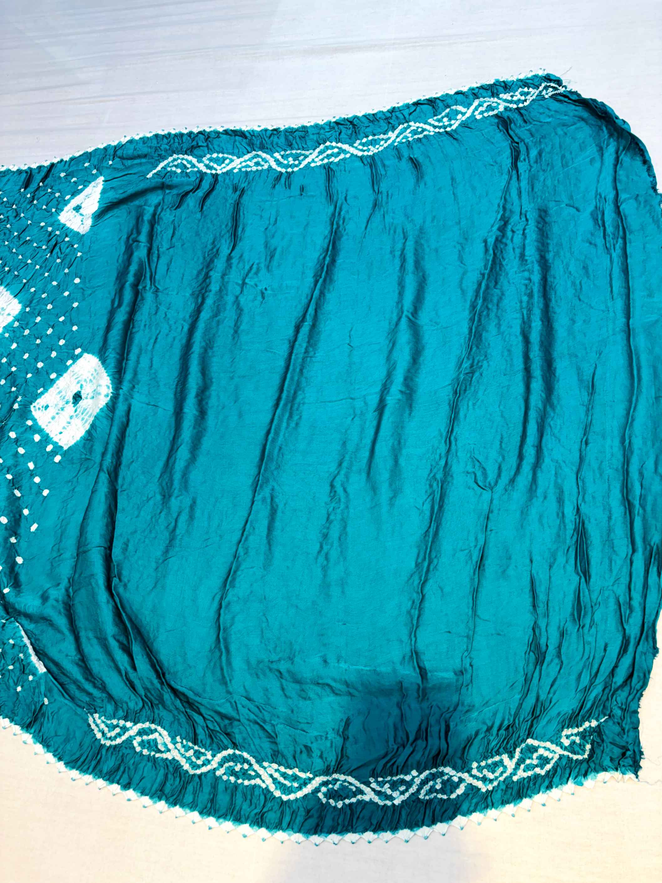 green rai bandhej saree - blouse