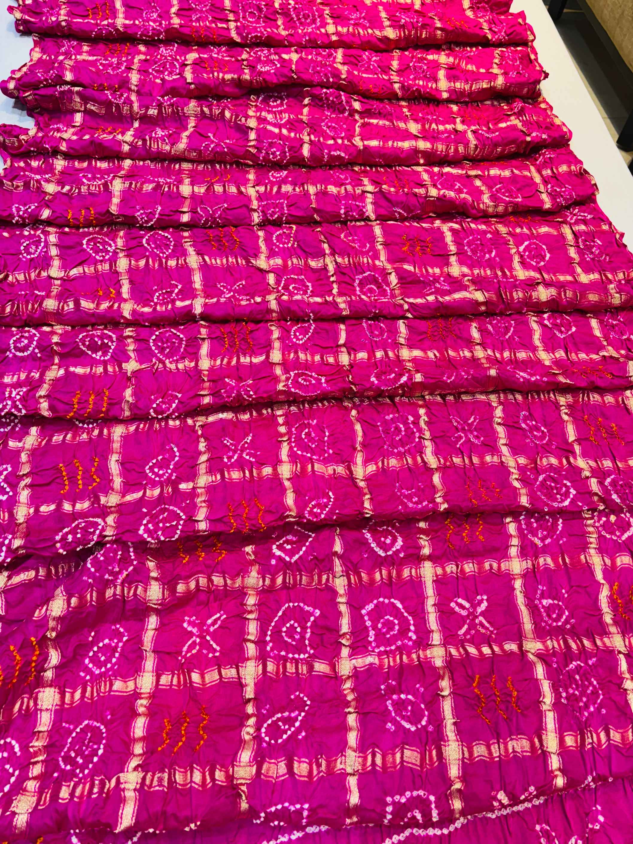 Pink Gajji Silk Gharchola 