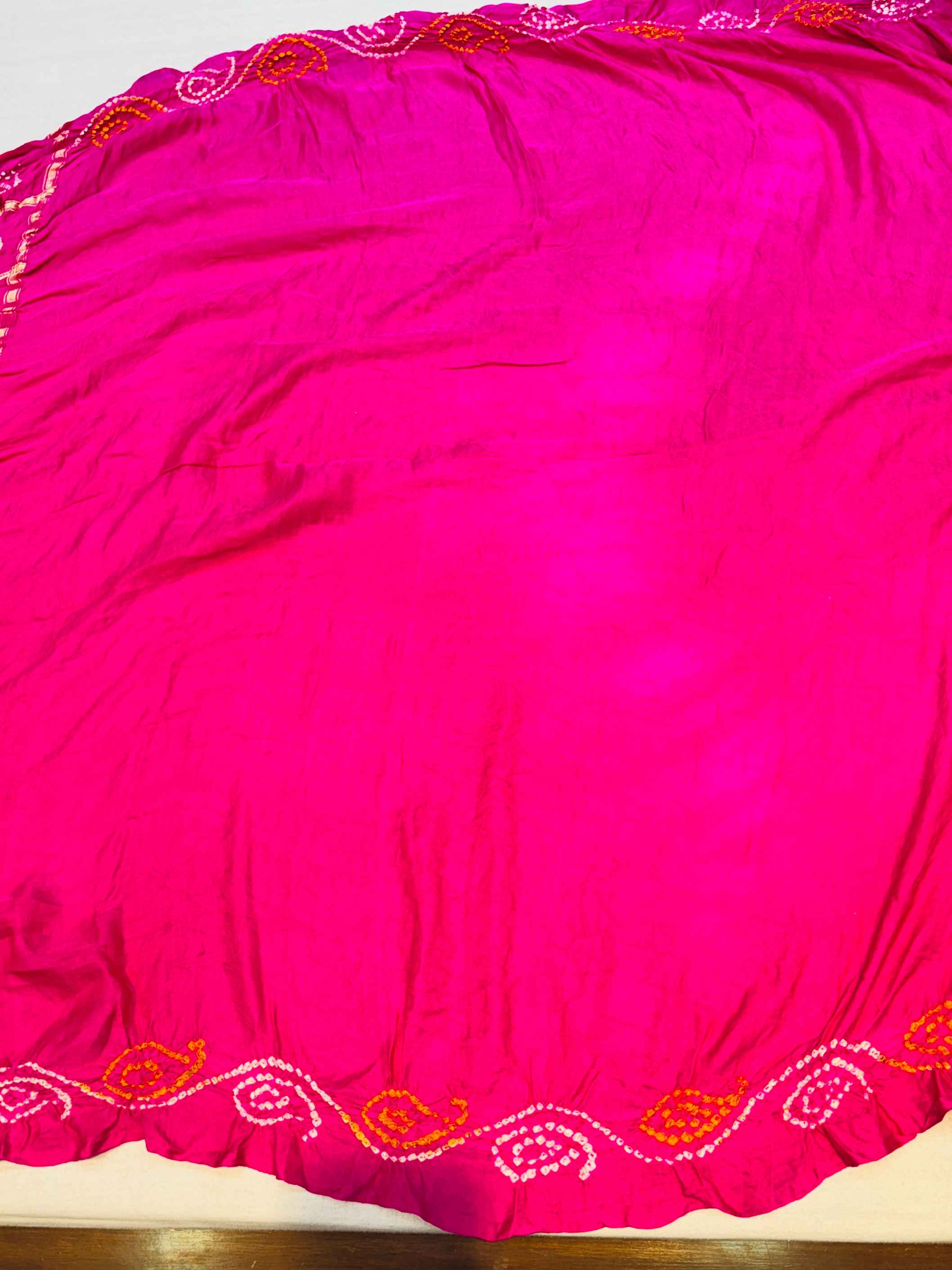 Pink Gajji Silk Gharchola Bandhini Saree - Blouse View