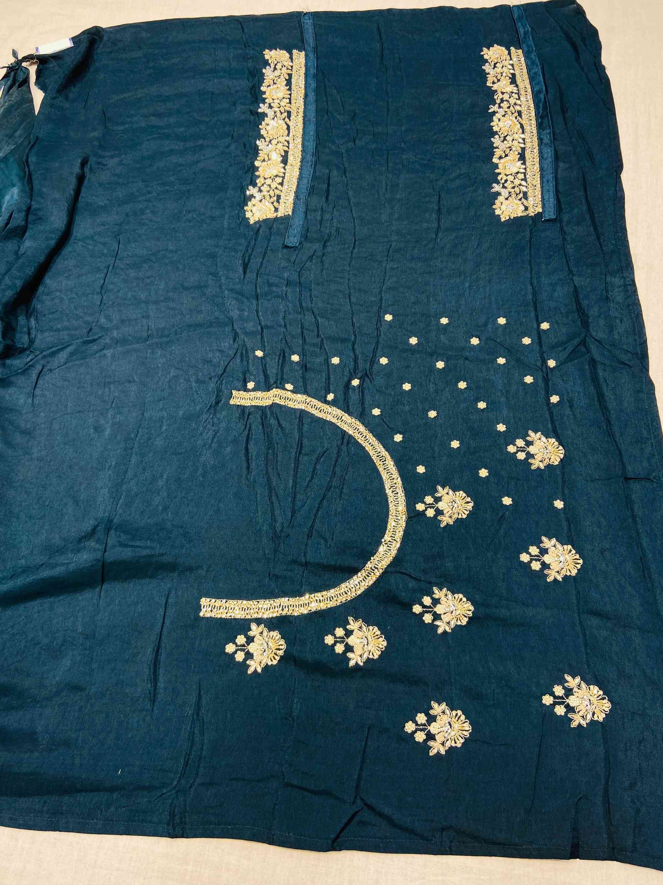 Navy Blue Designer Silk Saree