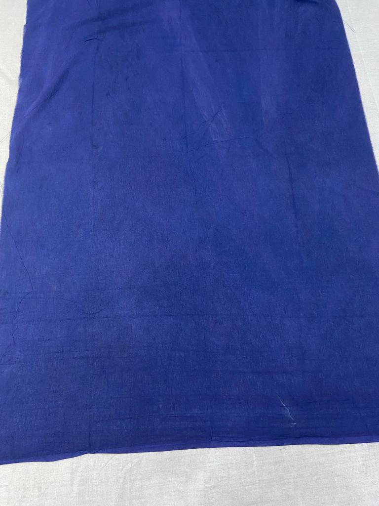 Blue Hand Block Kota Doria Saree