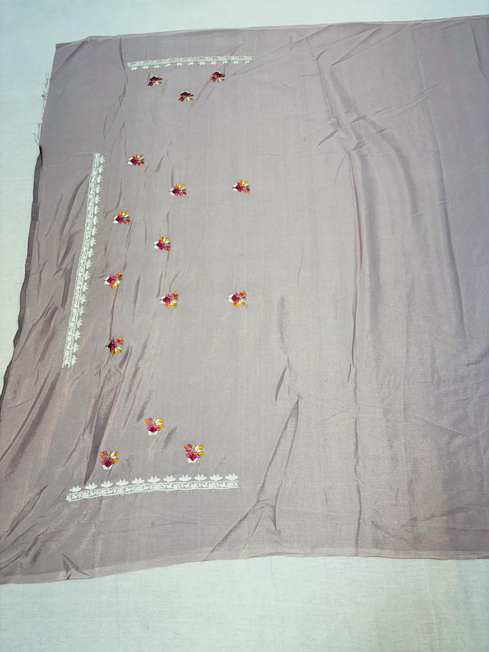 Lilac Kashmiri Woven Silk Saree