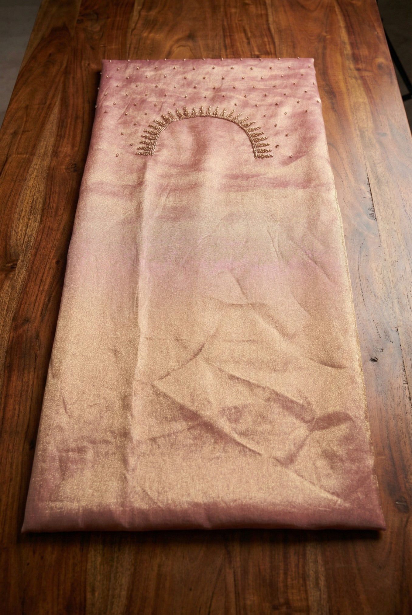 Rose Gold Tissue Festive Saree