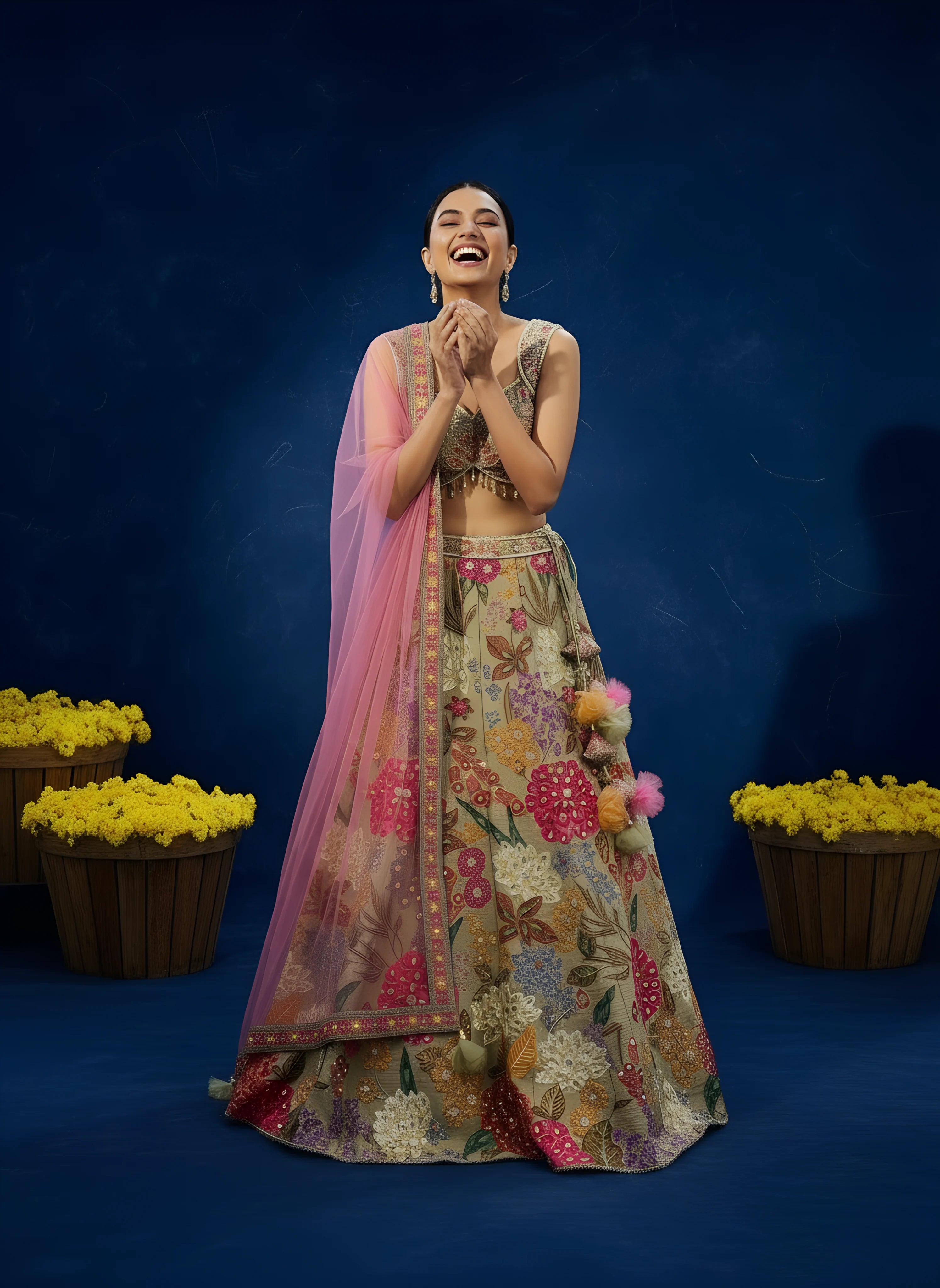 Multicolor Designer Embroidered Lehenga