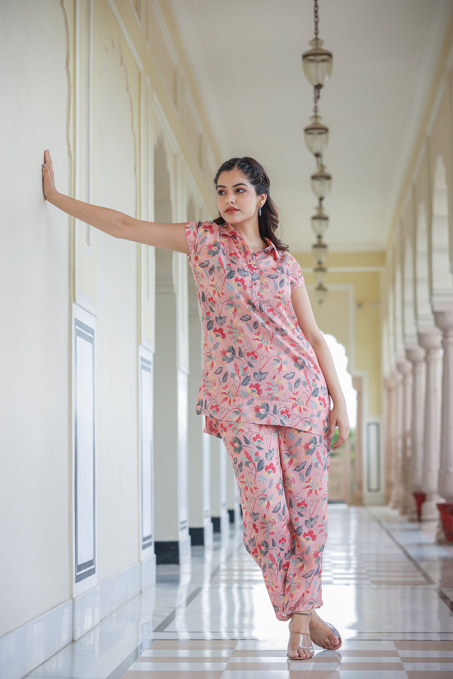 Baby Pink Printed Co-Ord Set