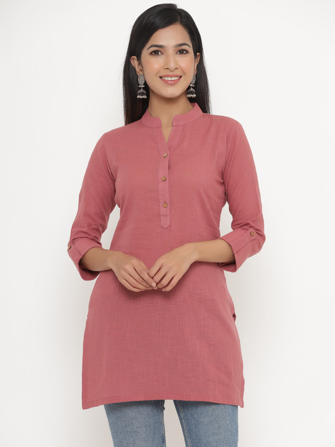 Mauve Khadi Cotton Tunic