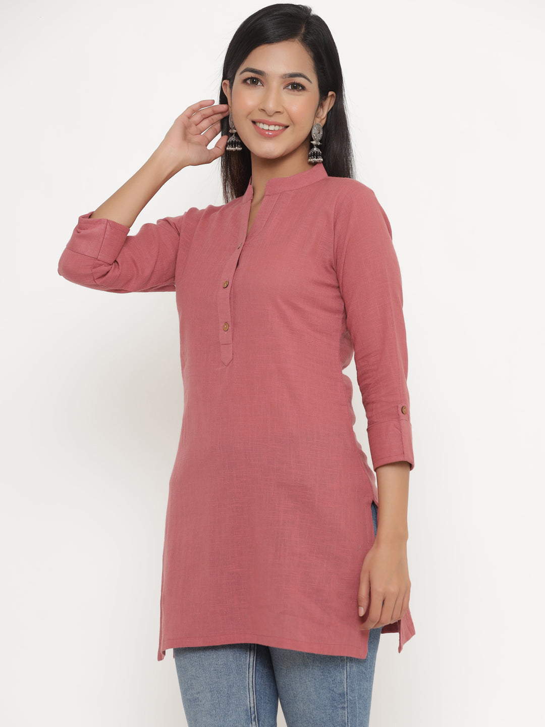 Mauve Khadi Cotton Tunic