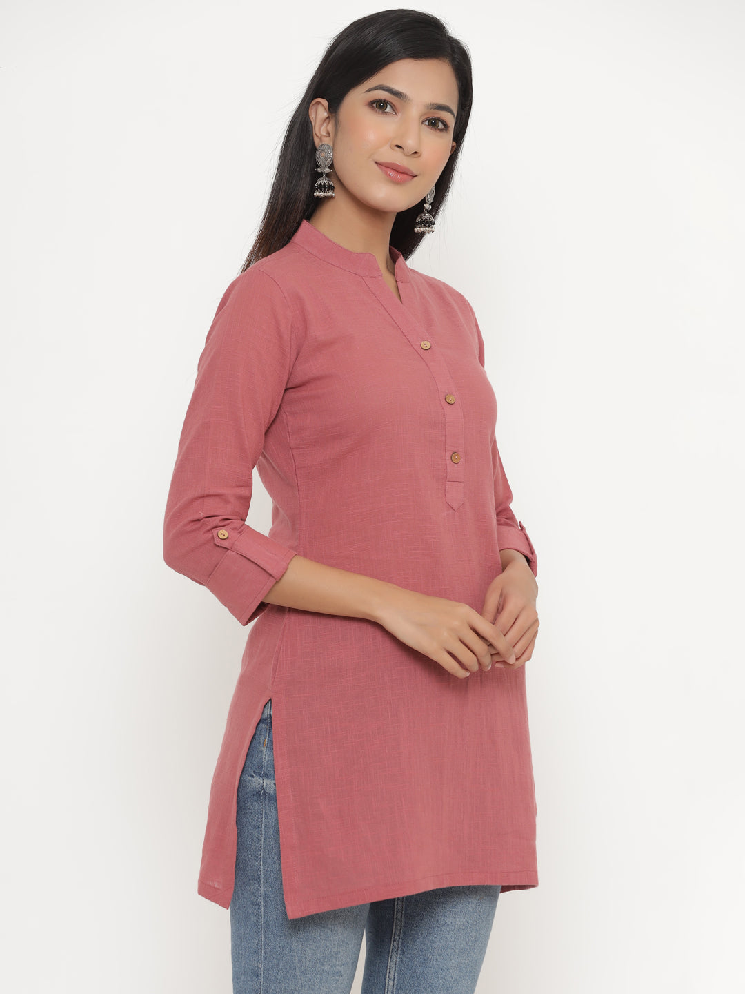 Mauve Khadi Cotton Tunic