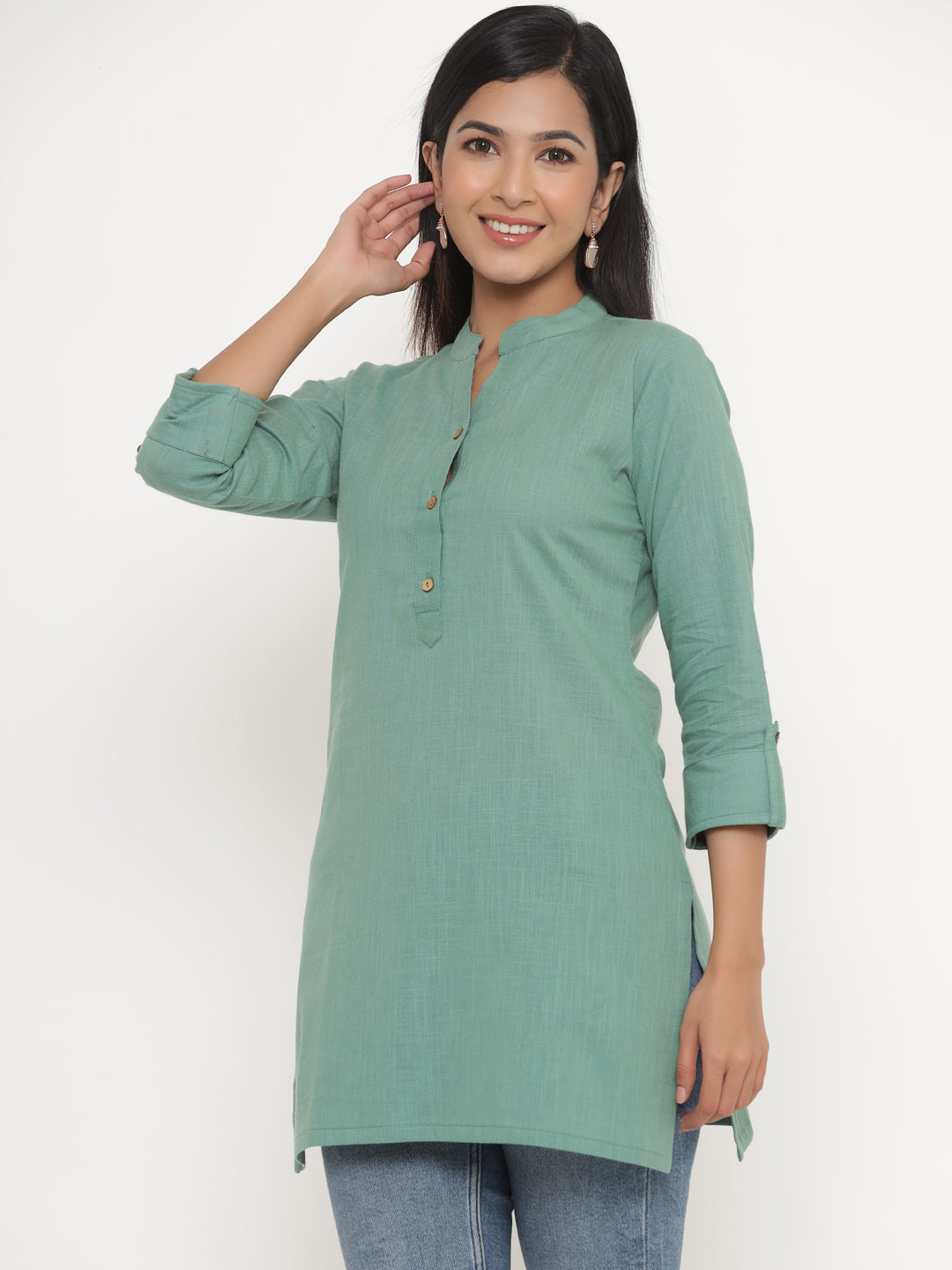 Green Khadi Cotton Tunic