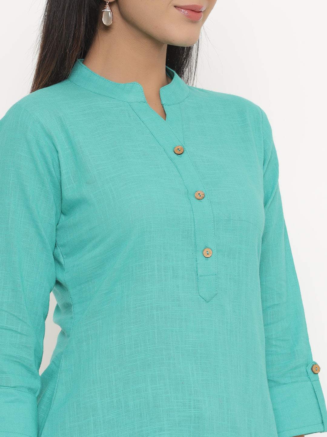 Sea Green Khadi Cotton Tunic