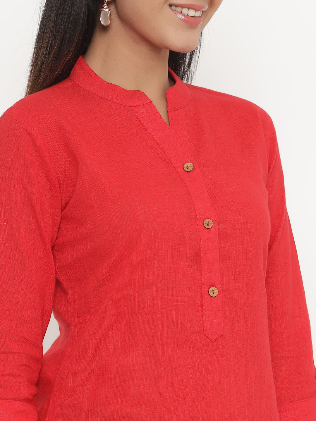 Red Khadi Cotton Tunic