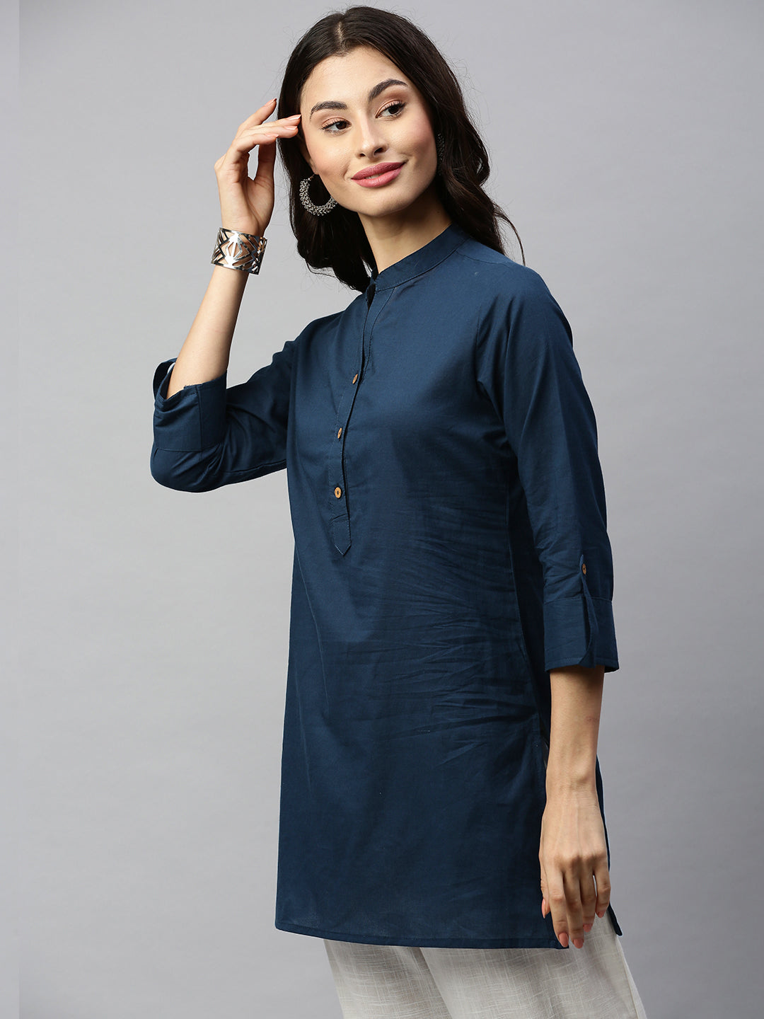 Blue Khadi Cotton Tunic