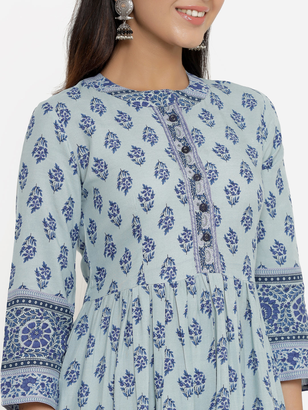 Printed Floral Print Viscose Rayon Anarkali