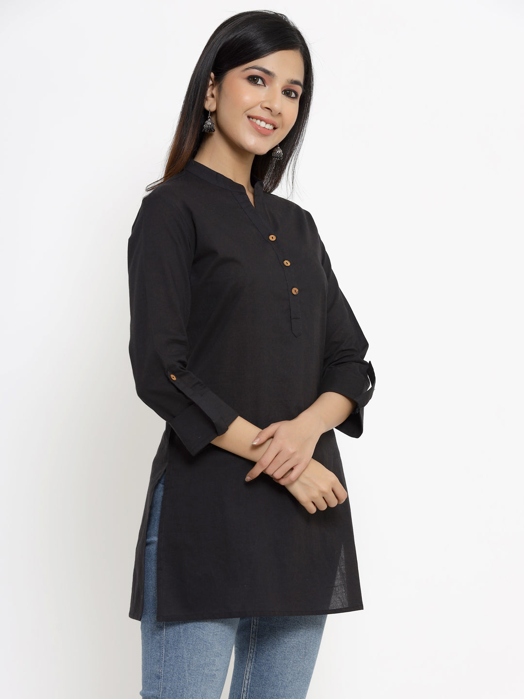 Black Khadi Cotton Tunic