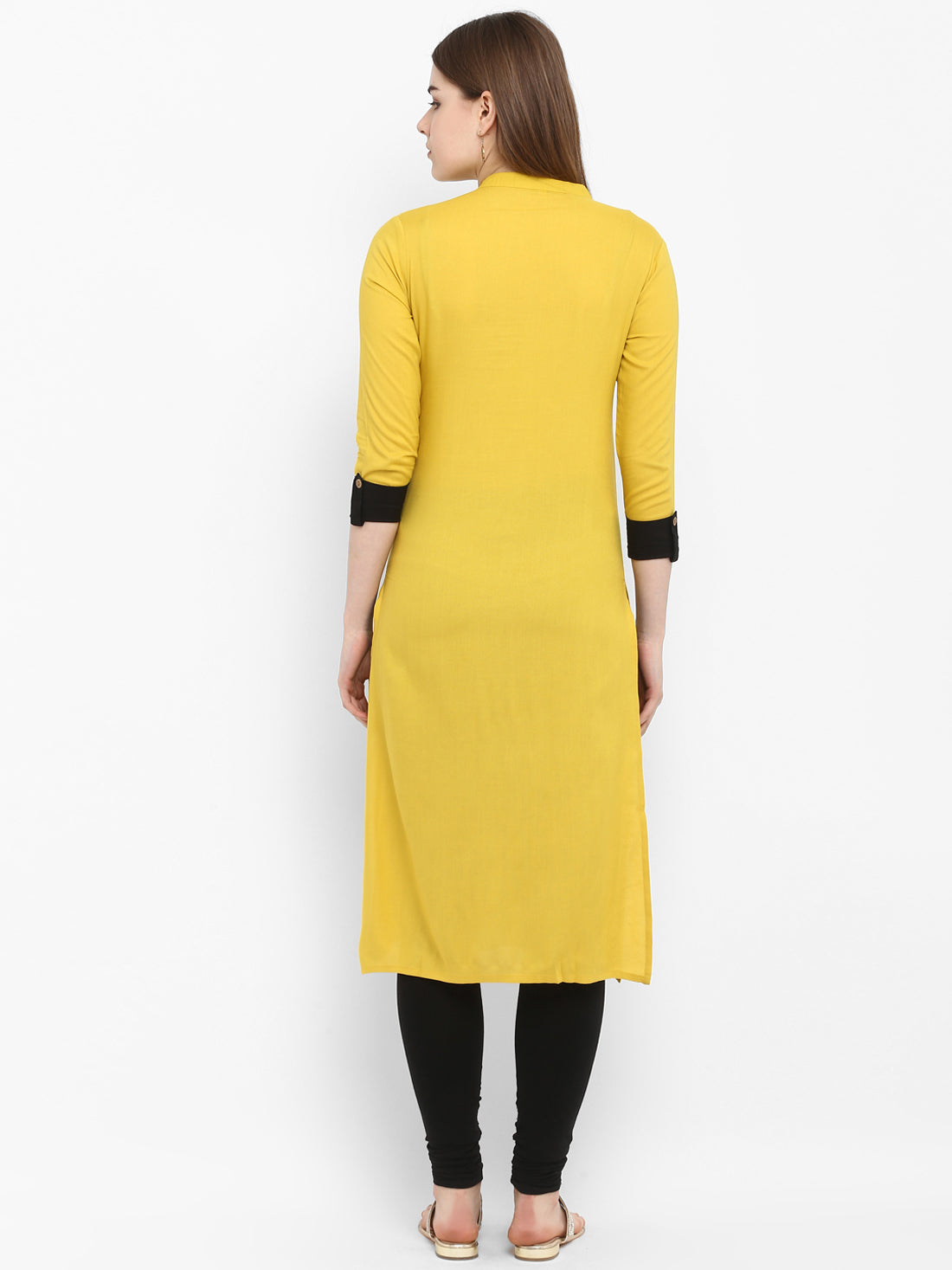 Yellow Solid Italian Silk Kurta