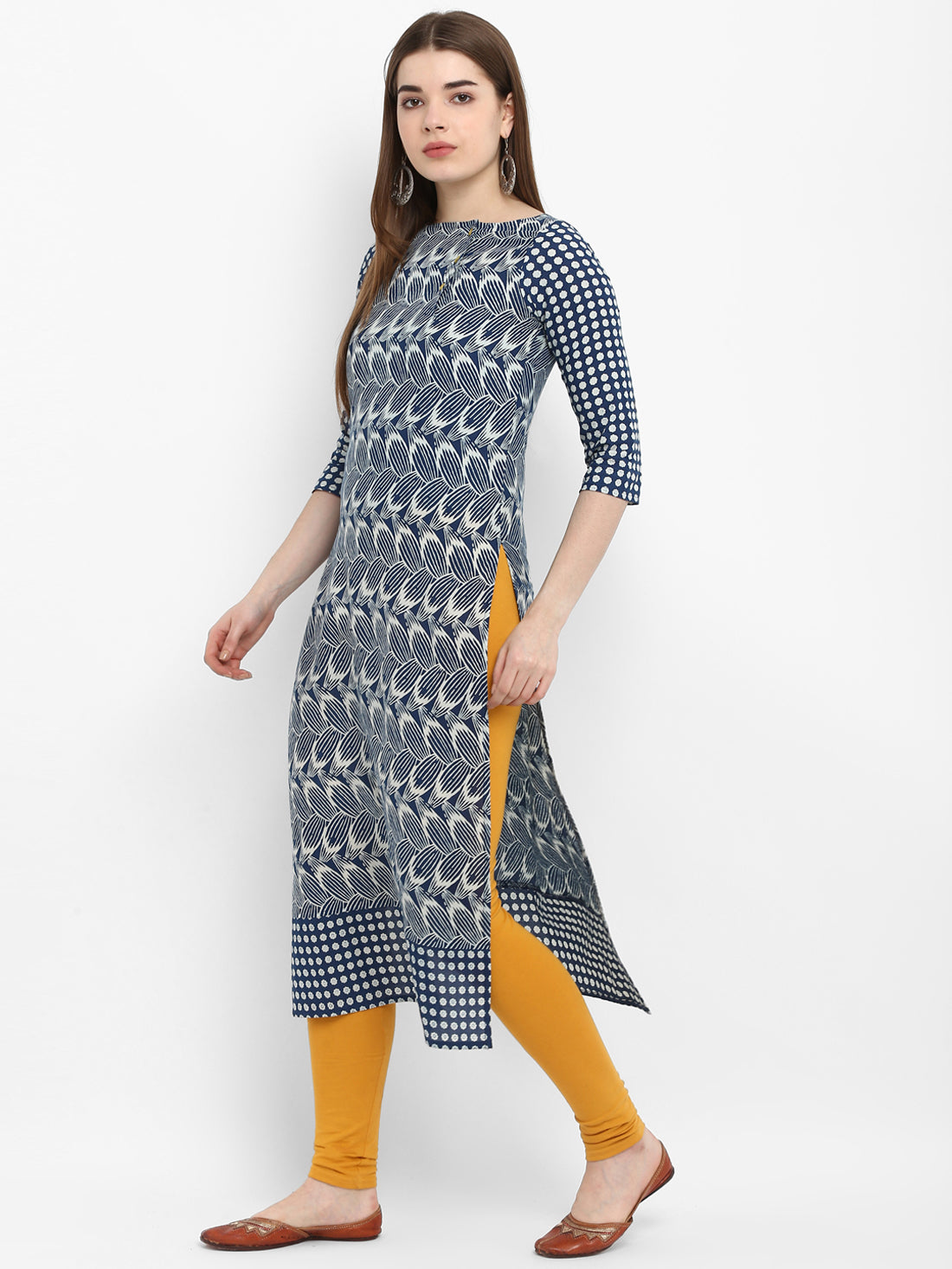 Indigo Block Printed Cotton Kurta