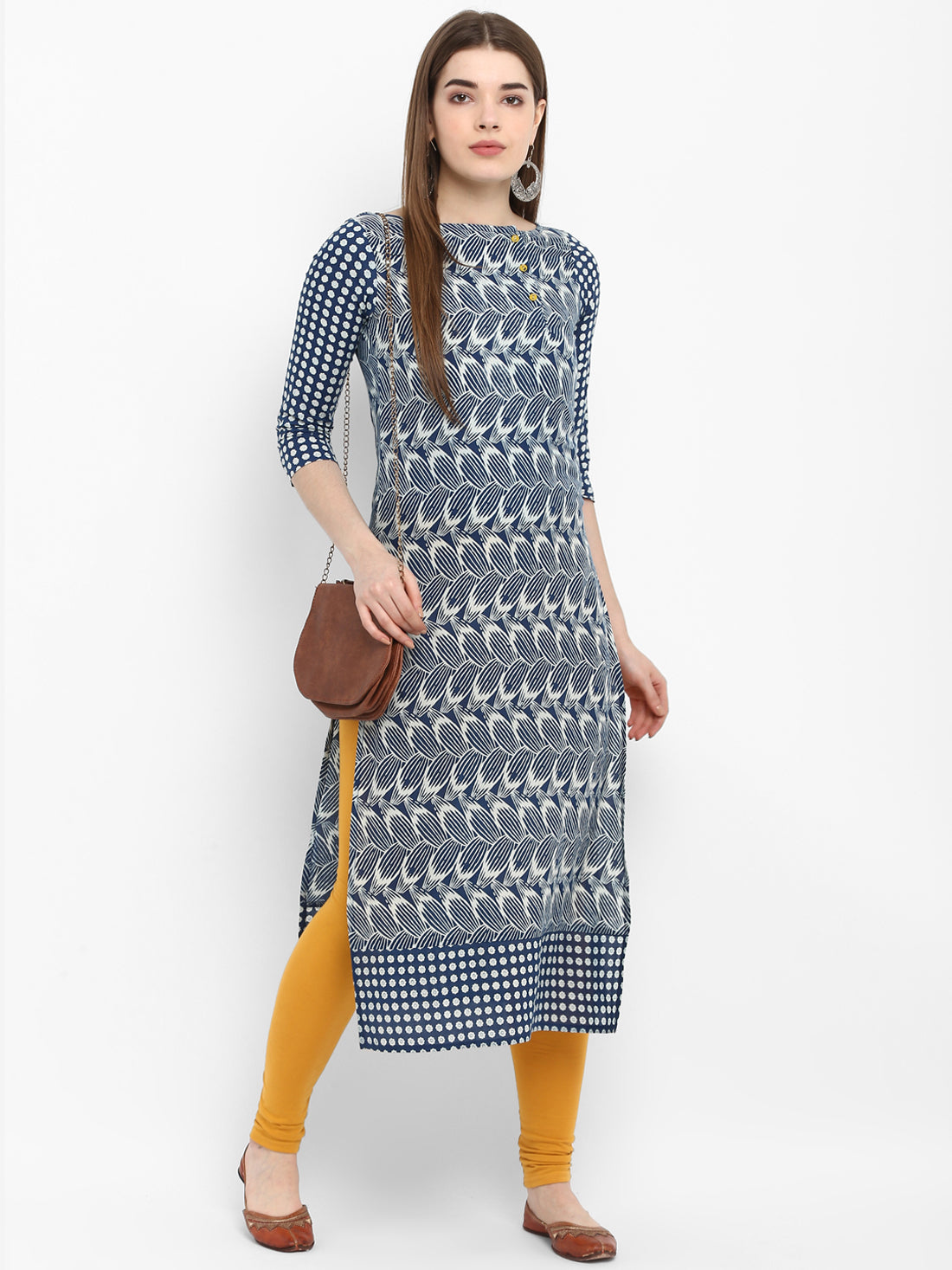 Indigo Block Printed Cotton Kurta