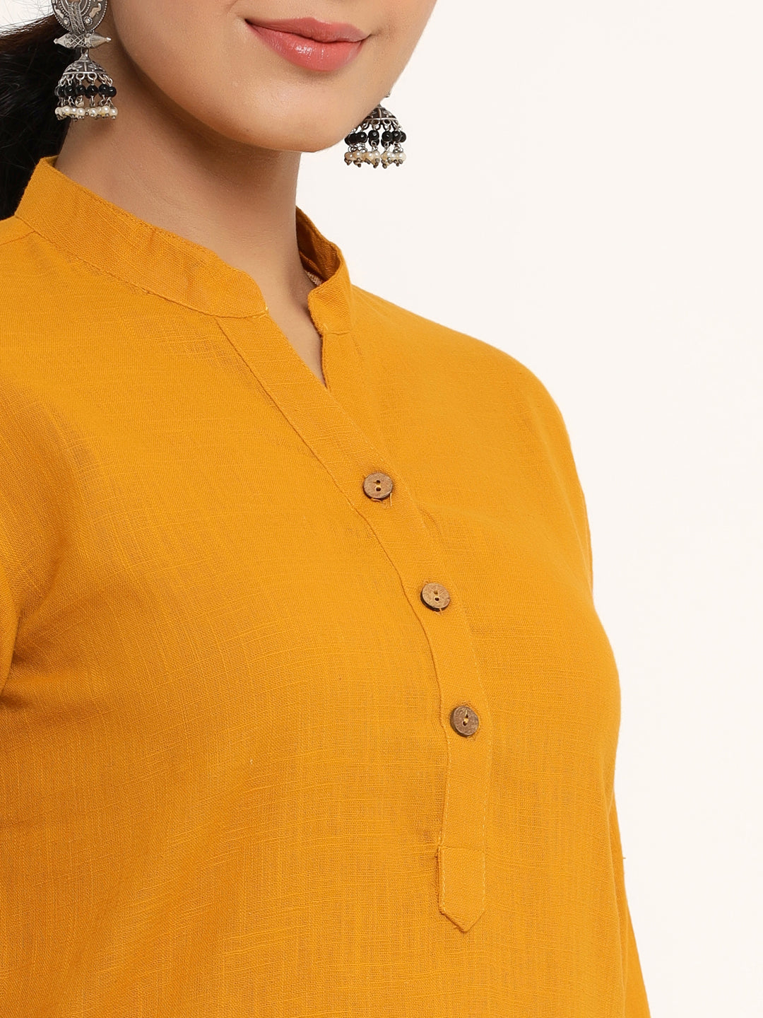 Mustard Khadi Cotton Tunic