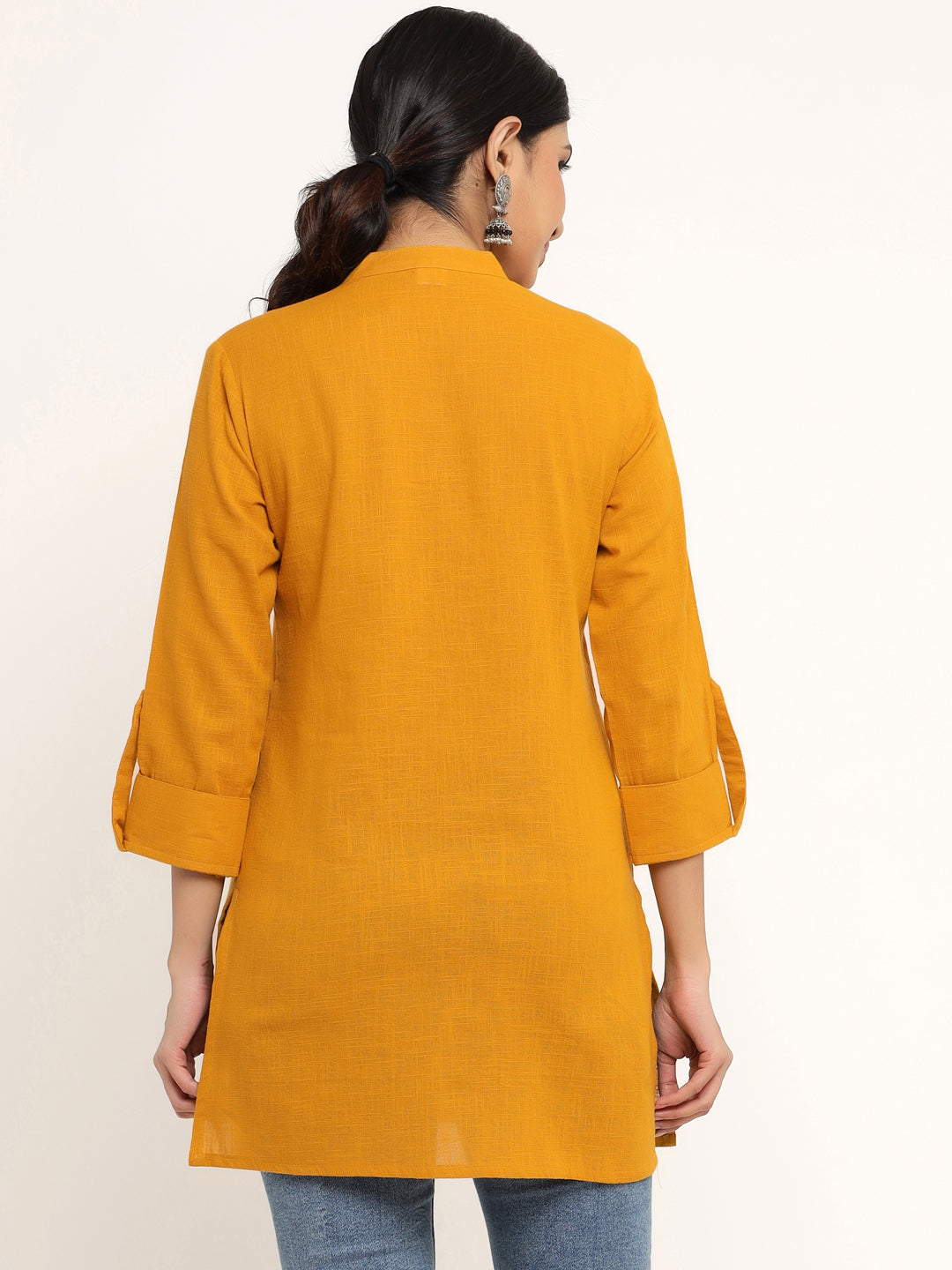 Mustard Khadi Cotton Tunic