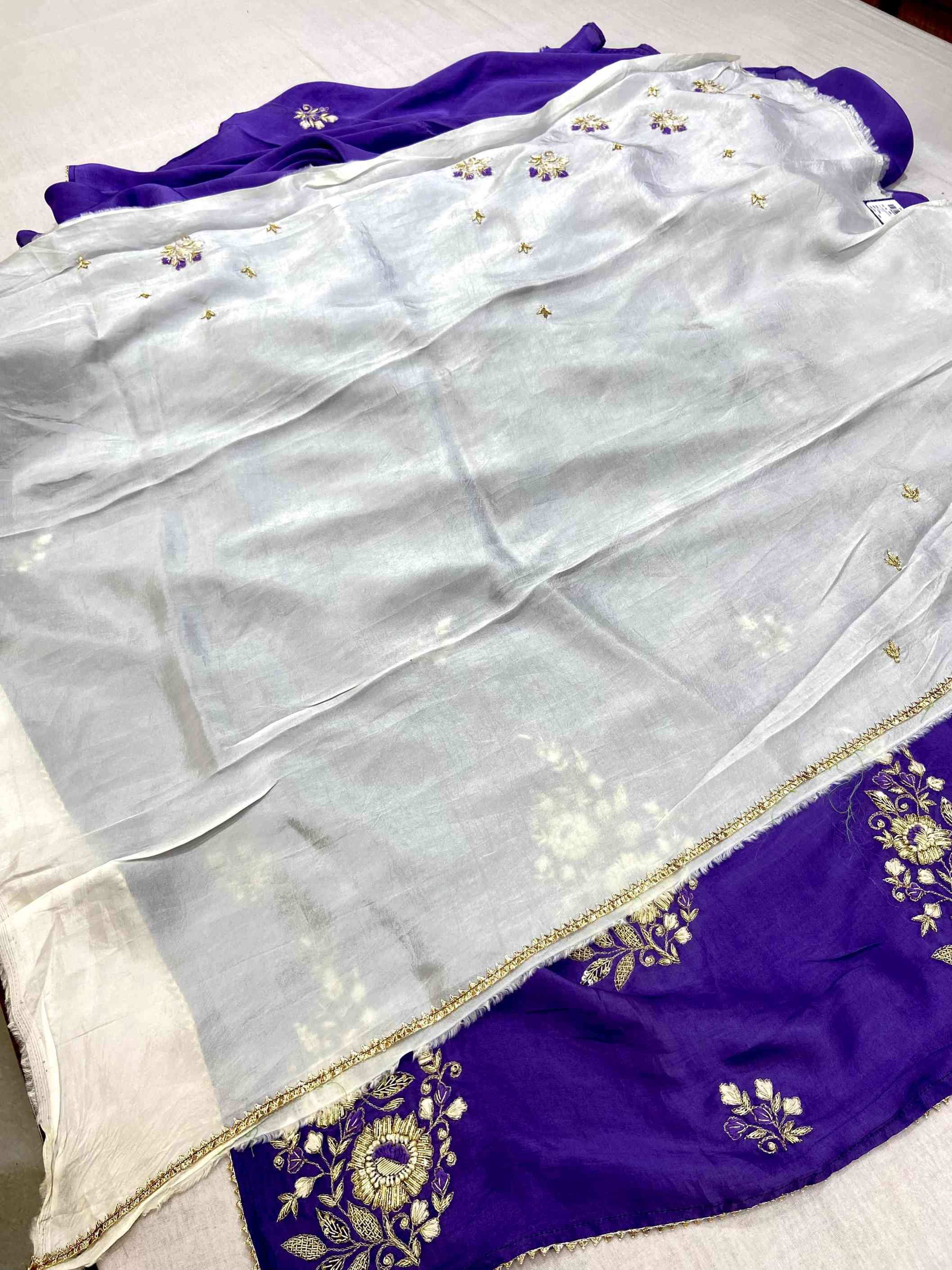 Purple Silk Designer Saree