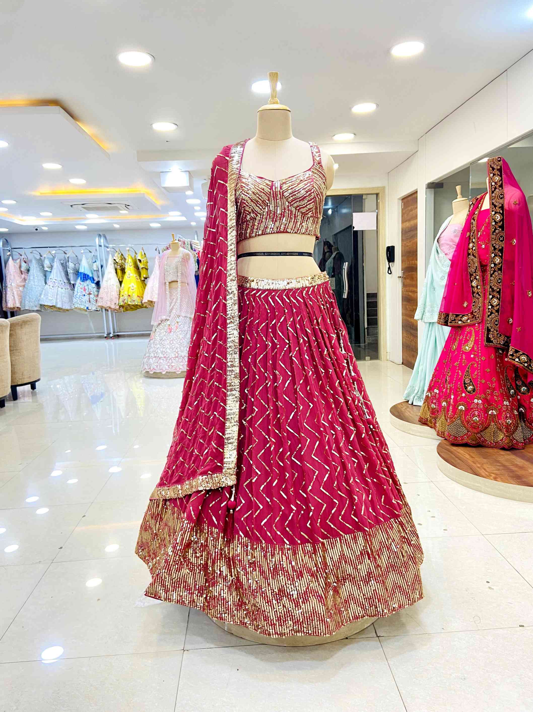 Blush Pink Georgette Lehenga